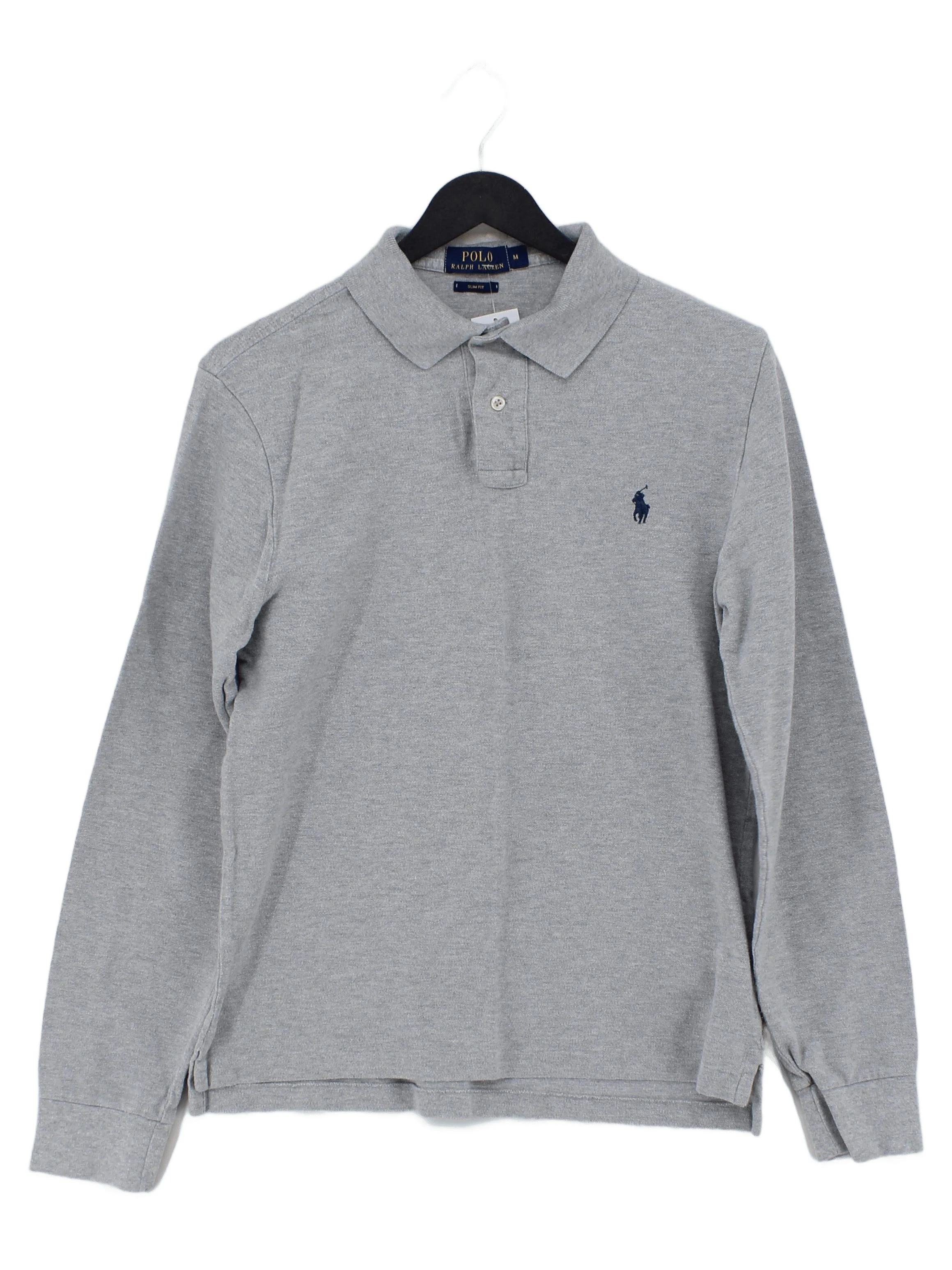 Ralph Lauren Men's Polo M Grey 100% Cotton Basic