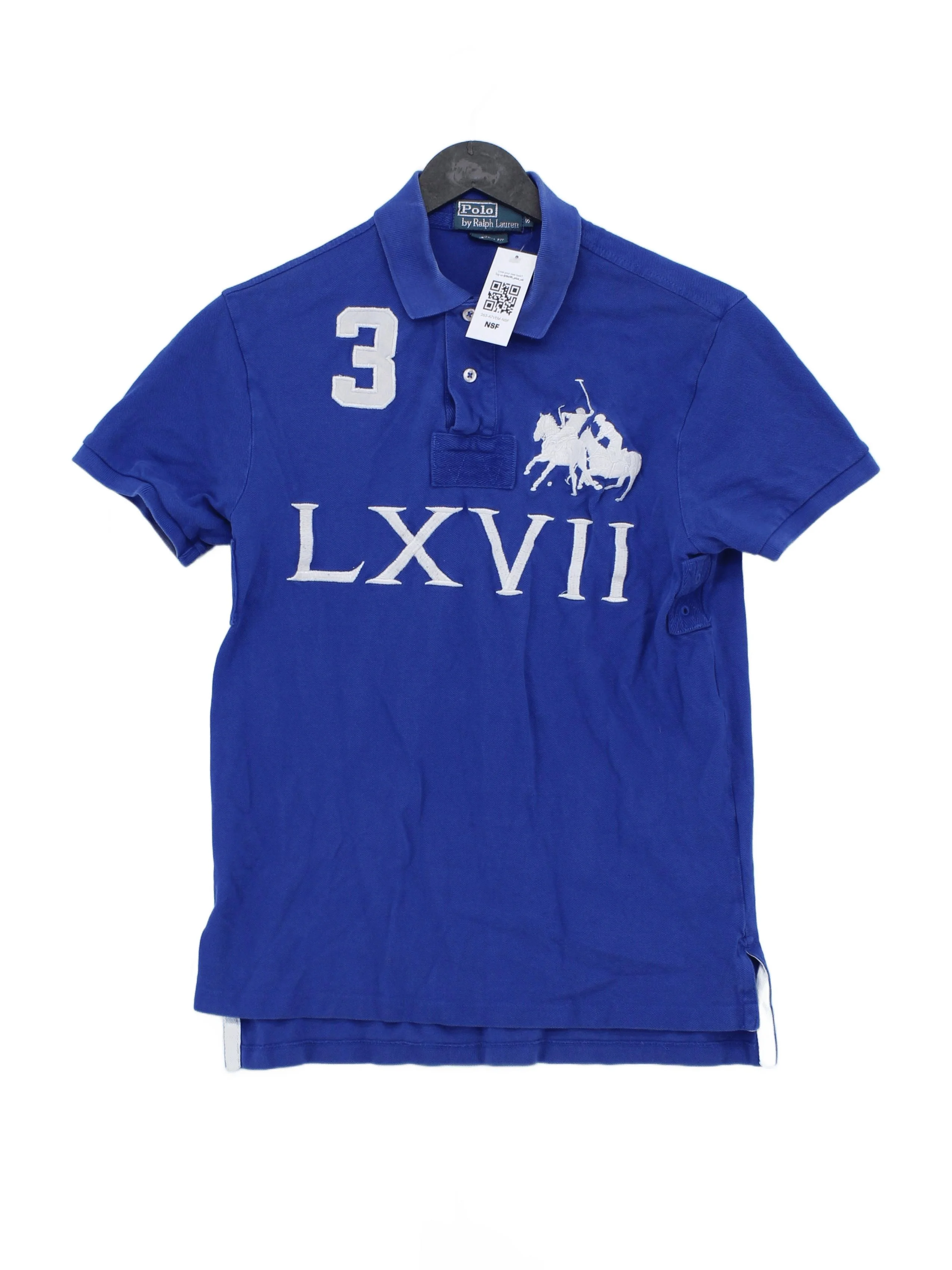 Ralph Lauren Men's Polo S Blue Graphic 100% Cotton Basic