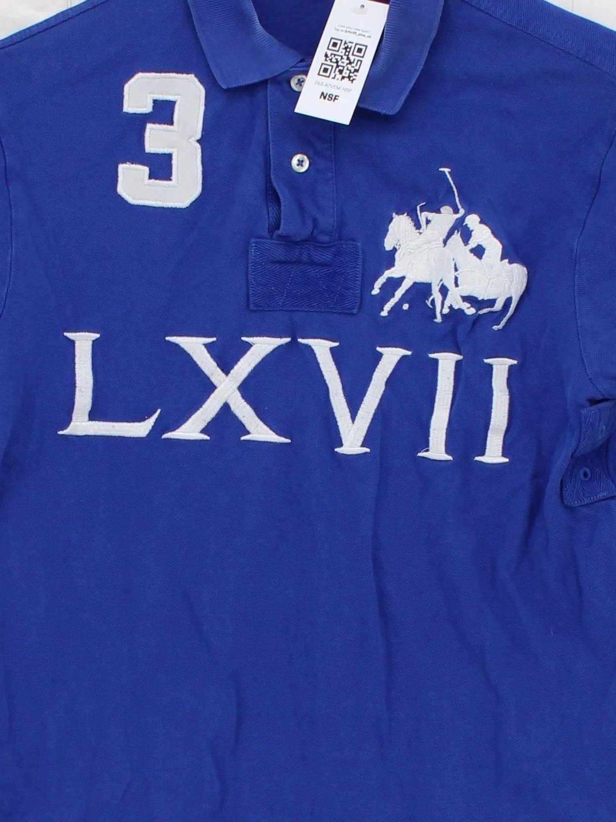 Ralph Lauren Men's Polo S Blue Graphic 100% Cotton Basic - Image 3