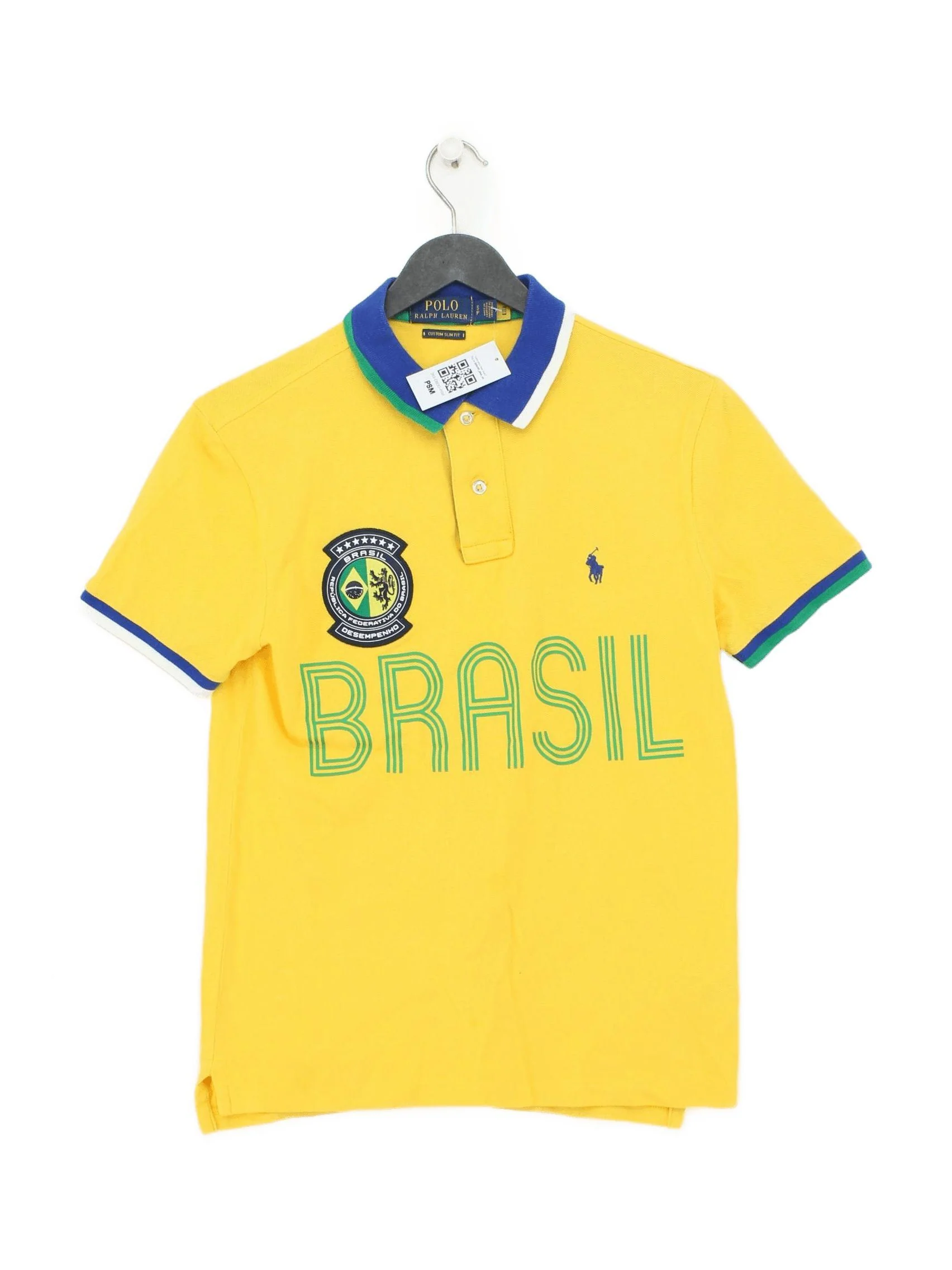 Ralph Lauren Men's Polo S Yellow Graphic 100% Cotton Basic