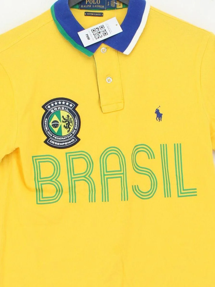 Ralph Lauren Men's Polo S Yellow Graphic 100% Cotton Basic - Image 3
