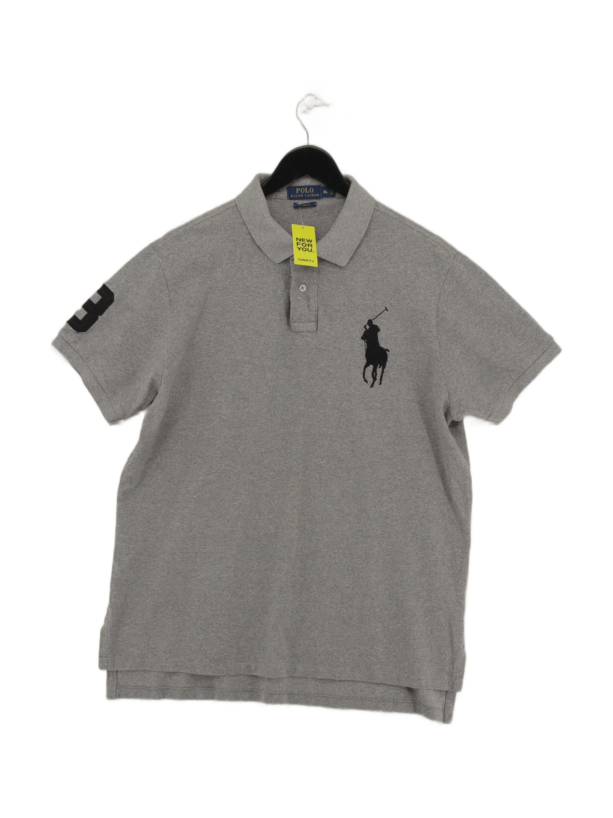 Ralph Lauren Men's Polo XL Grey 100% Cotton Basic