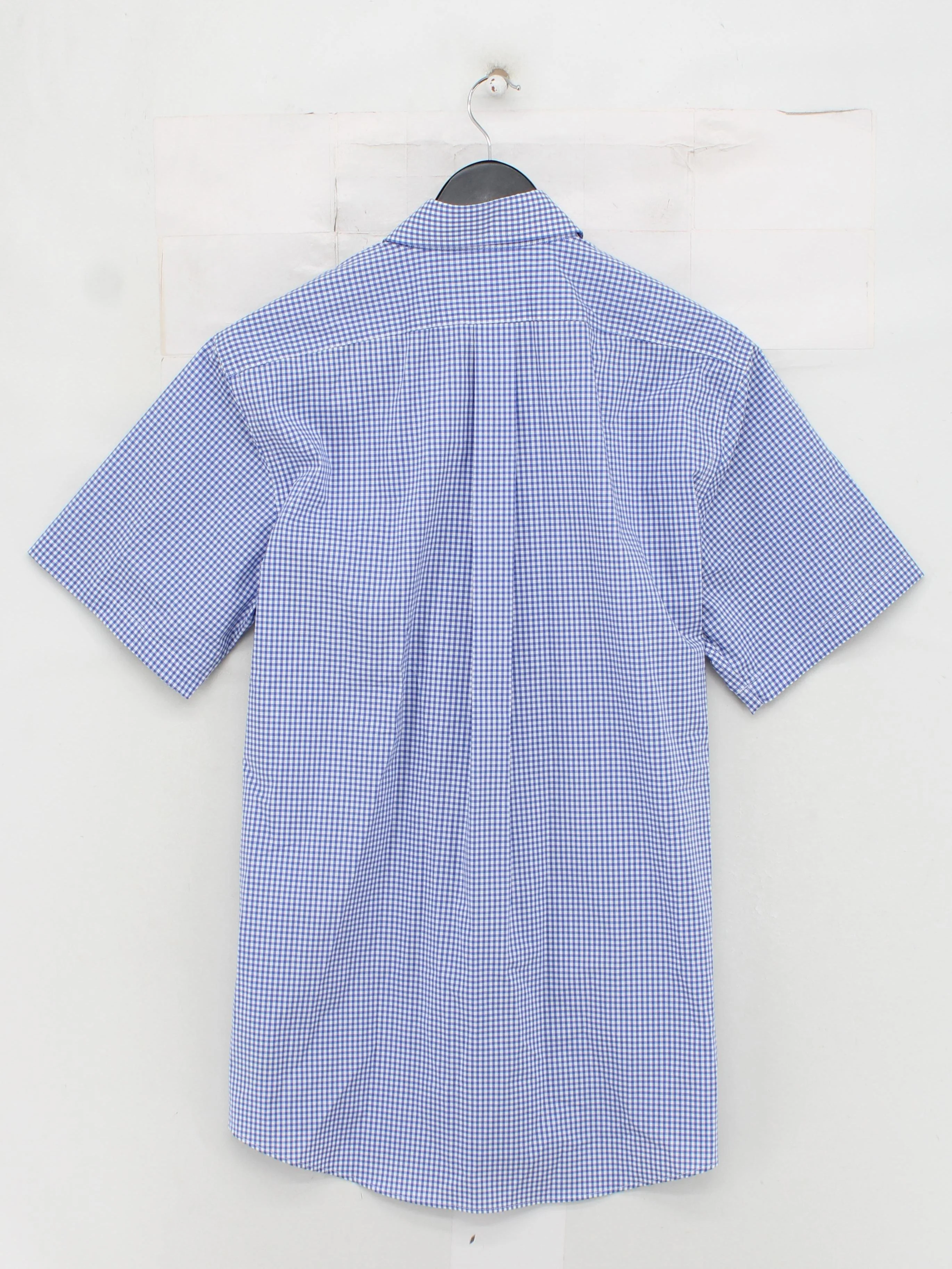 Ralph Lauren Men's Shirt Collar: 16 in Blue Checkered Cotton with Elastane Basic - Image 2