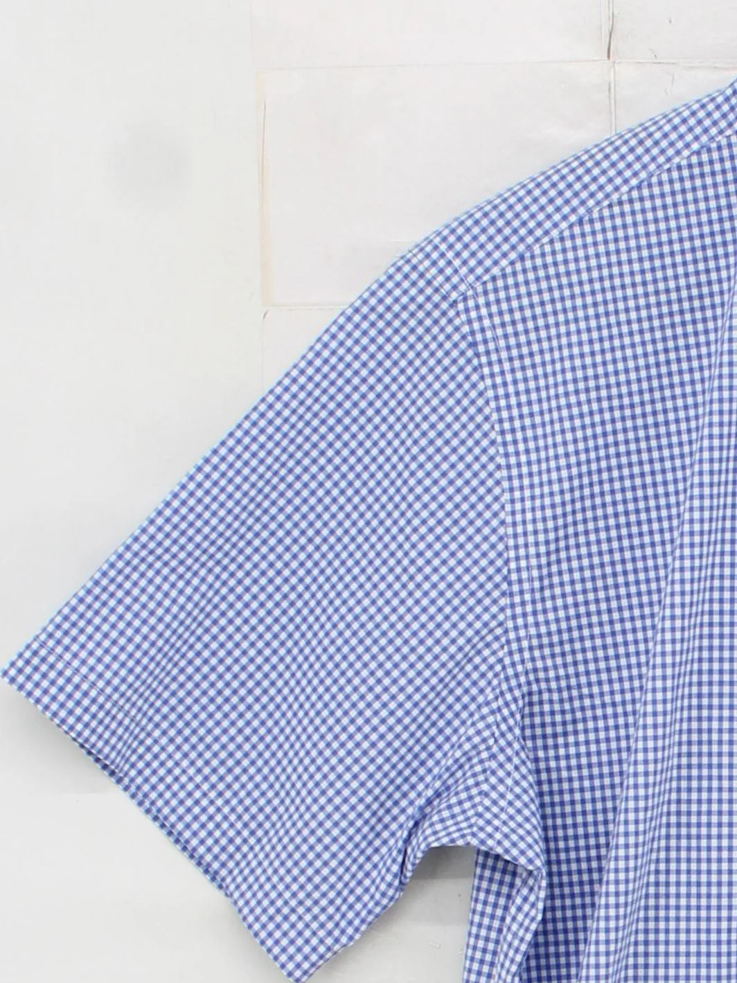 Ralph Lauren Men's Shirt Collar: 16 in Blue Checkered Cotton with Elastane Basic - Image 4