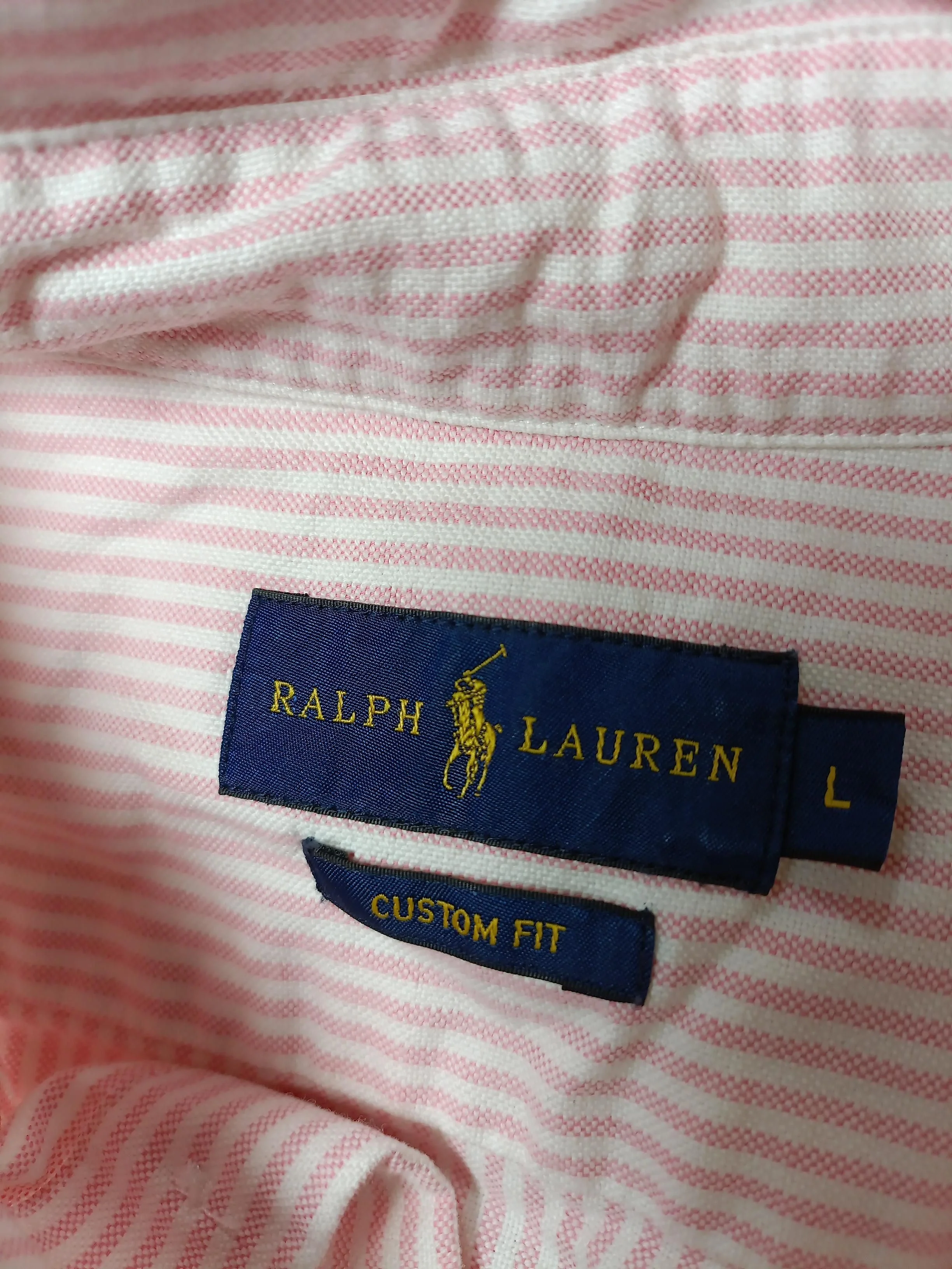 Ralph Lauren Men's Shirt L Pink Striped 100% Cotton Basic - Image 5