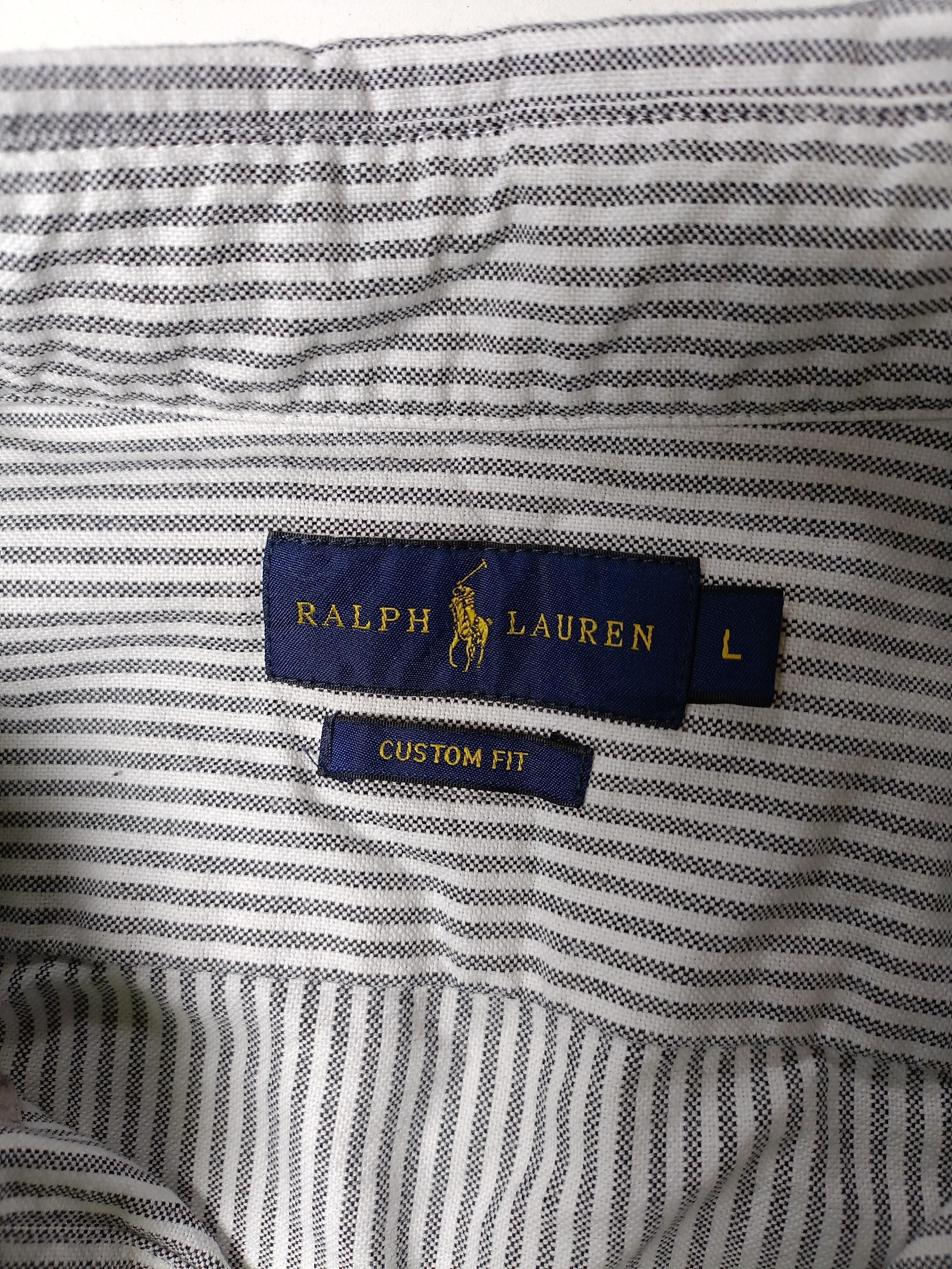 Ralph Lauren Men's Shirt L White Striped 100% Cotton Basic - Image 6