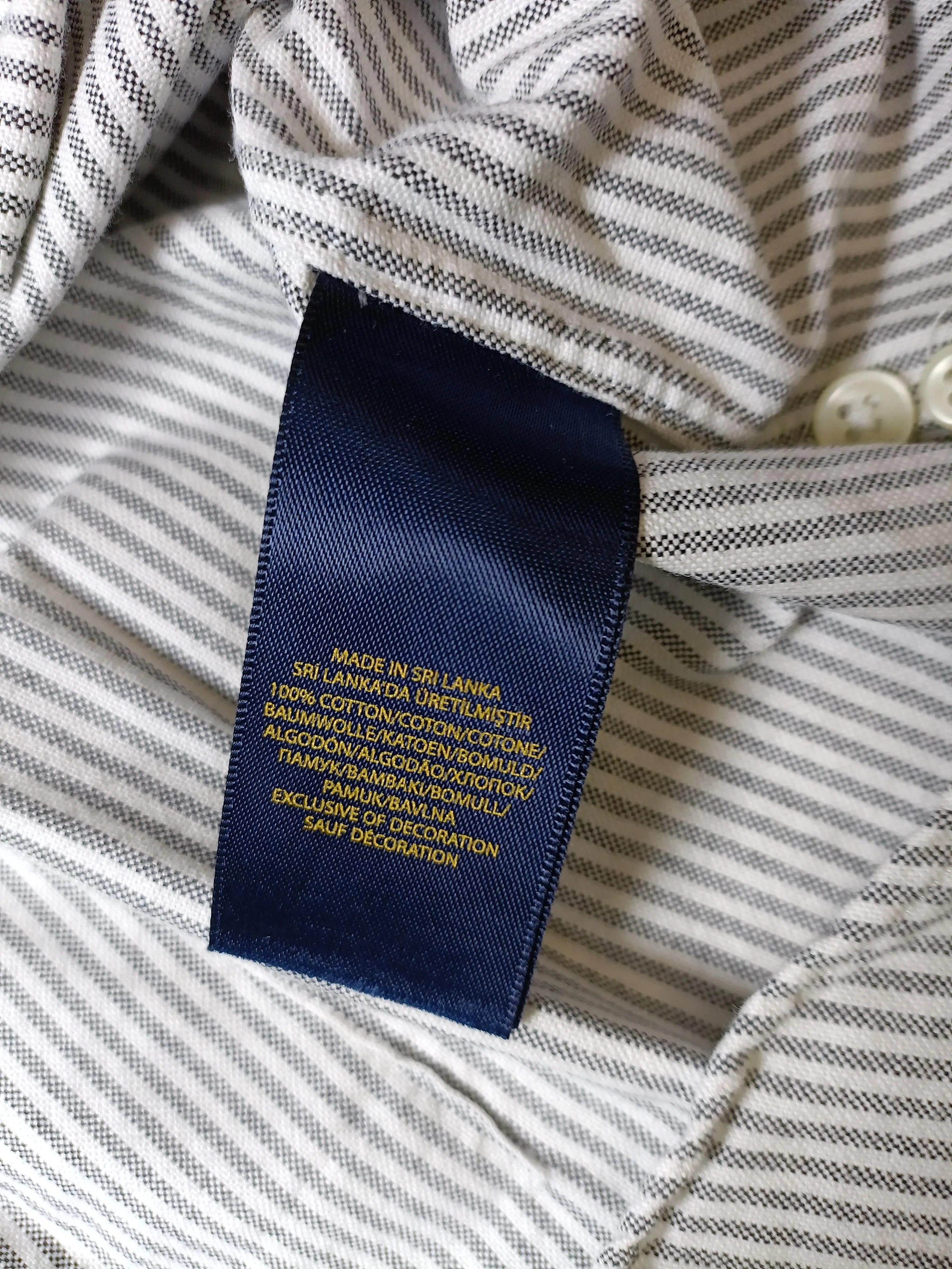Ralph Lauren Men's Shirt L White Striped 100% Cotton Basic - Image 7
