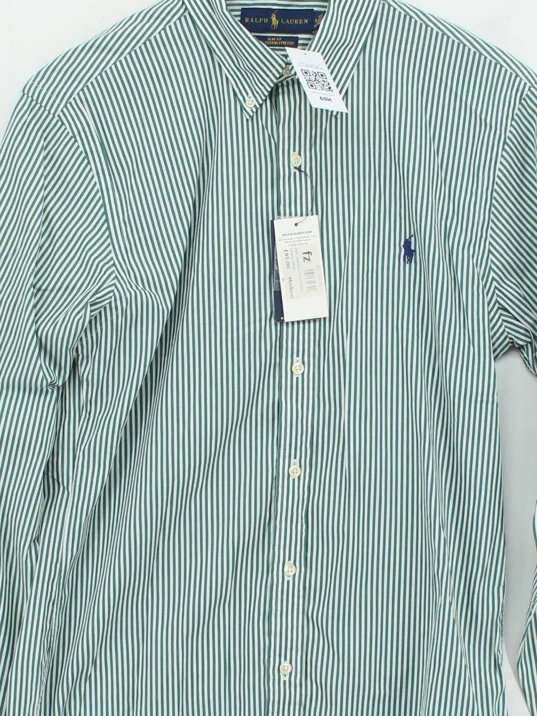 Ralph Lauren Men's Shirt M Green Cotton with Elastane Basic New with tags - Image 3