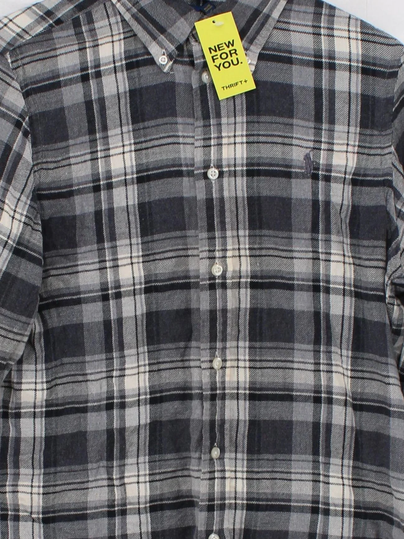 Ralph Lauren Men's Shirt M Grey Checkered 100% Cotton Basic - Image 3