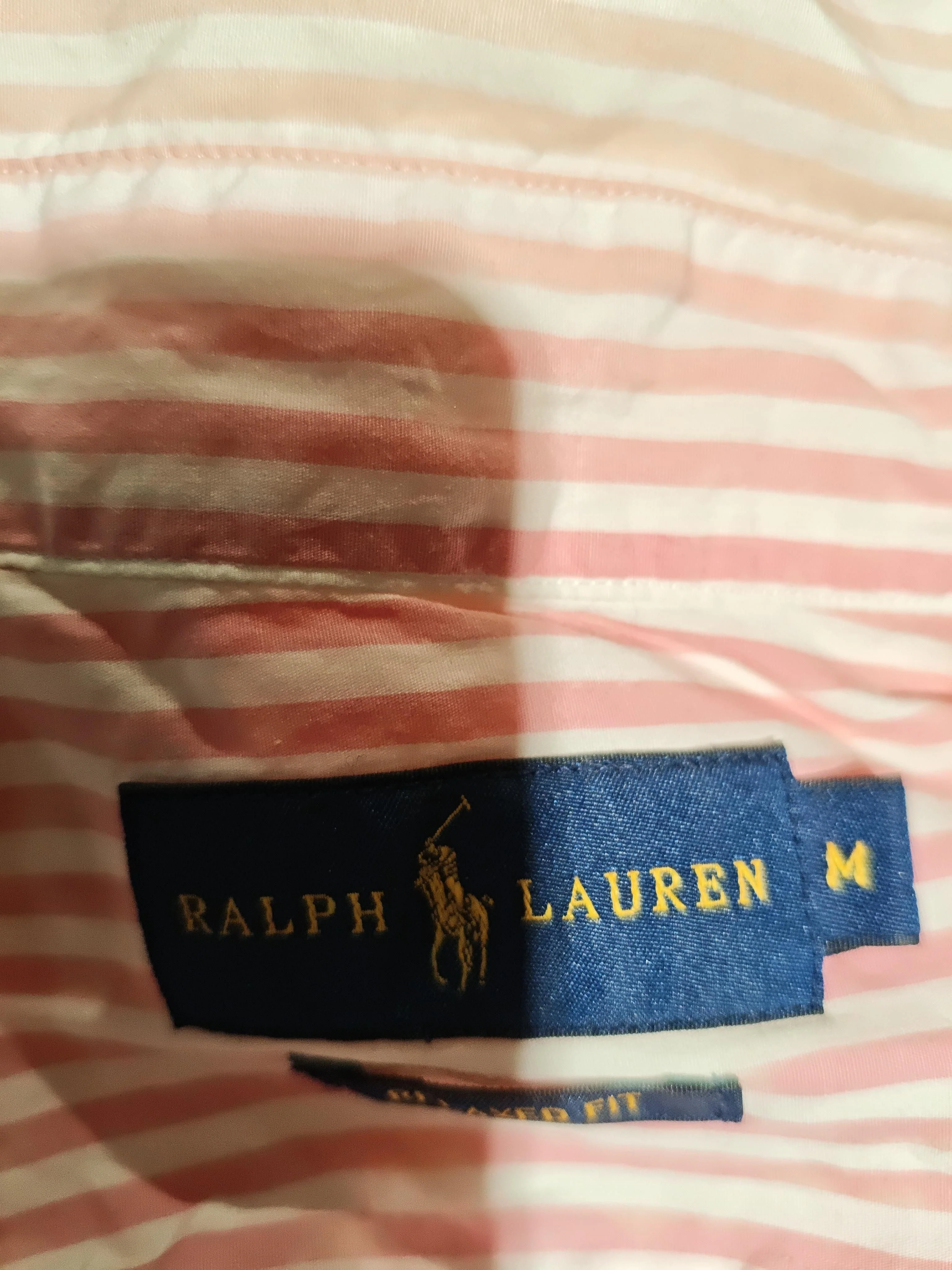 Ralph Lauren Men's Shirt M Pink Striped 100% Cotton Basic - Image 5