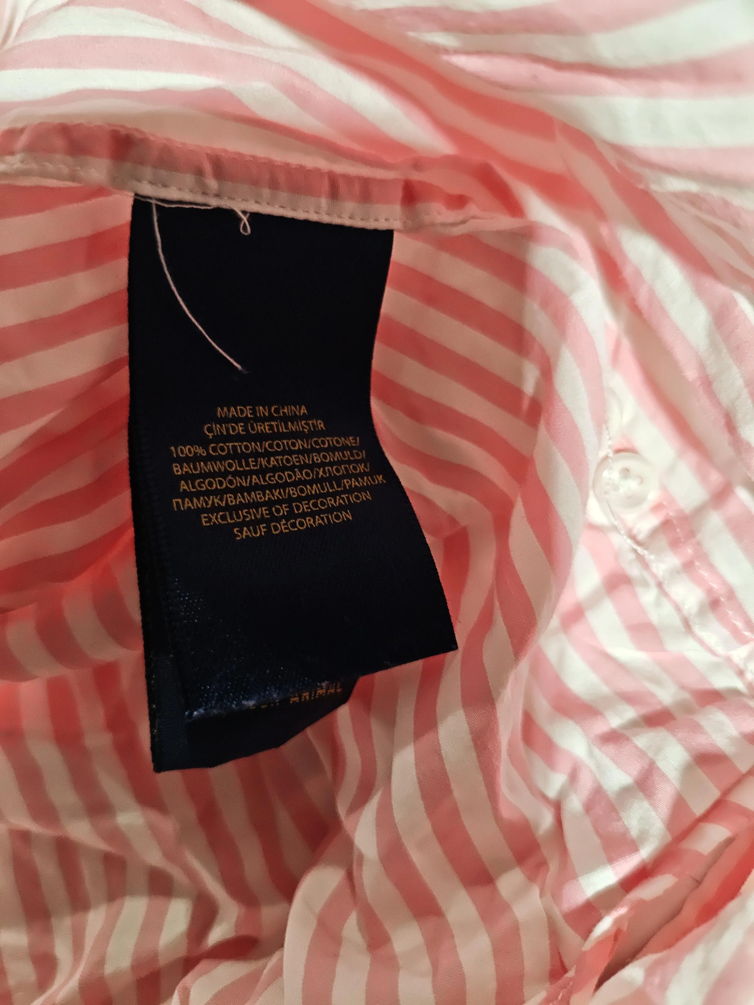 Ralph Lauren Men's Shirt M Pink Striped 100% Cotton Basic - Image 6