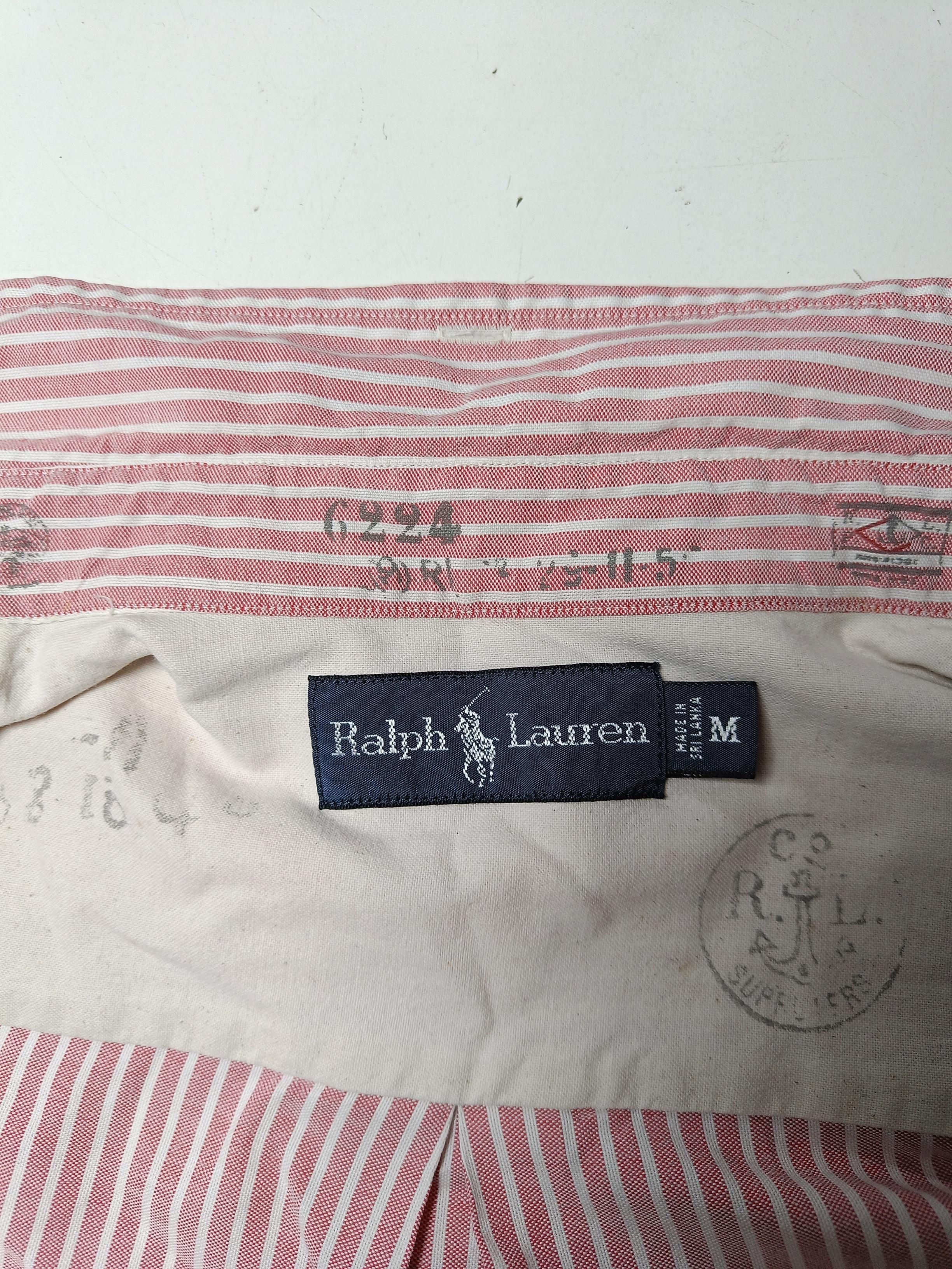 Ralph Lauren Men's Shirt M Red Striped 100% Cotton Basic - Image 5