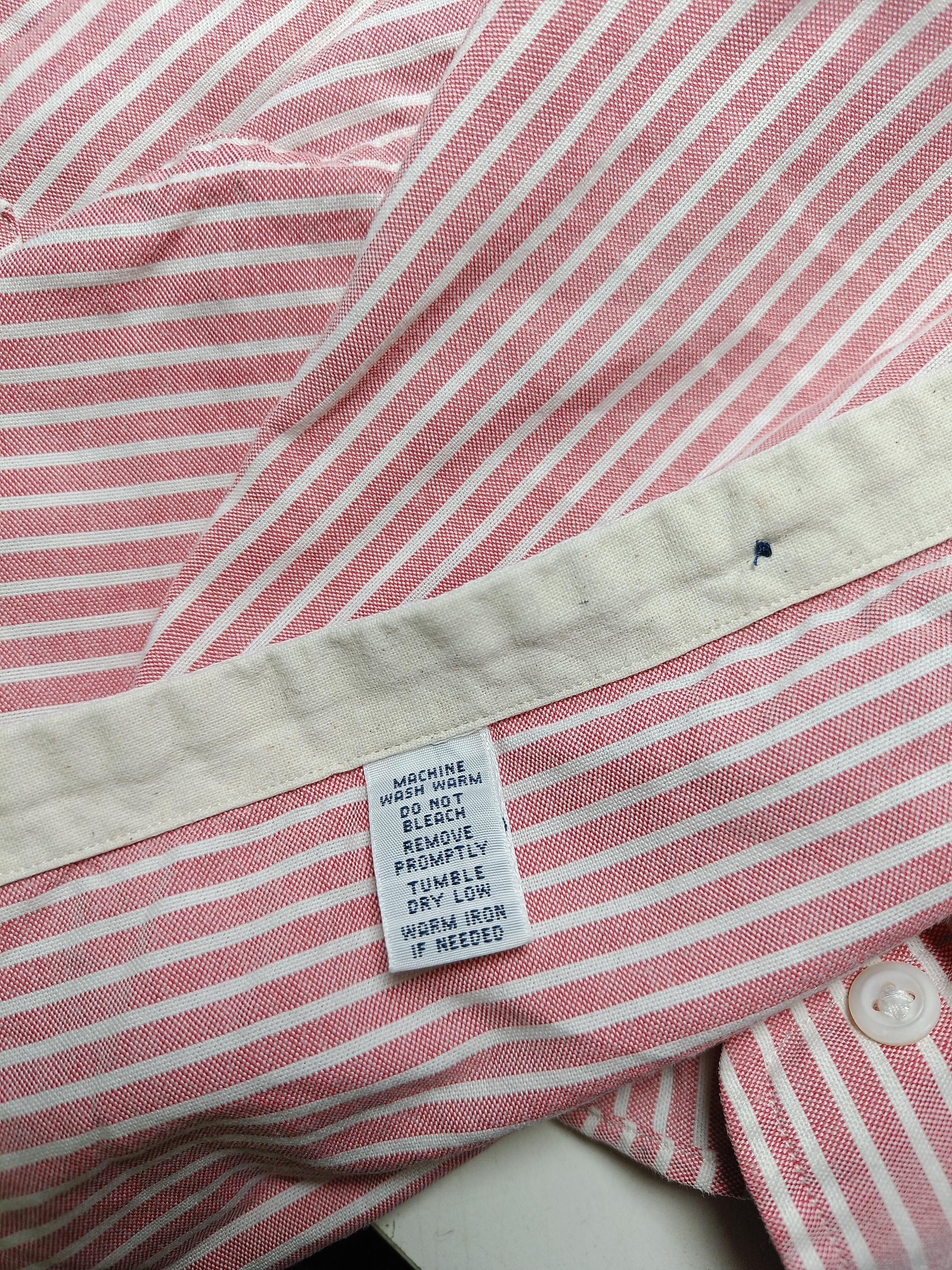 Ralph Lauren Men's Shirt M Red Striped 100% Cotton Basic - Image 6