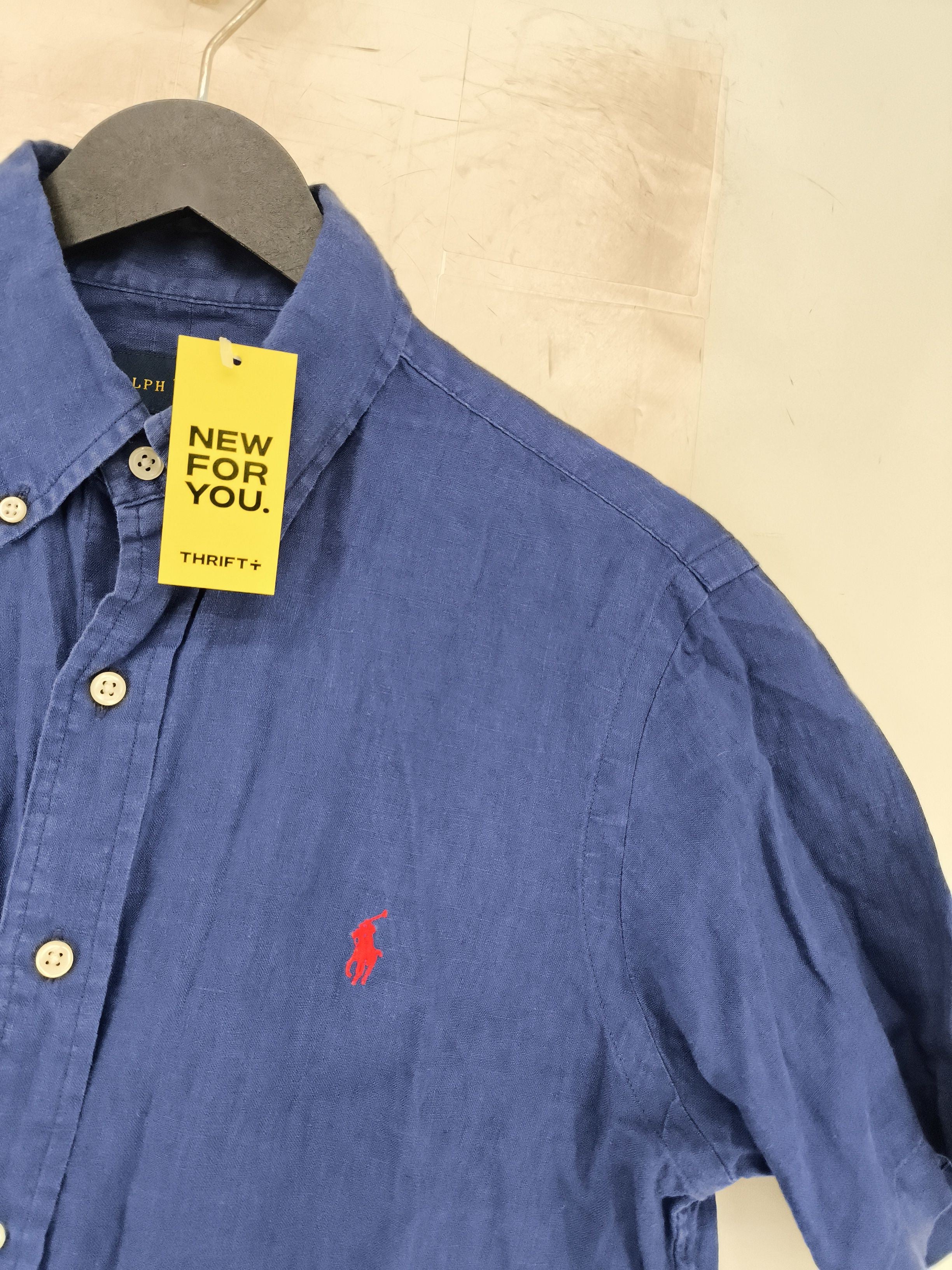 Ralph Lauren Men's Shirt S Blue 100% Linen Basic - Image 5