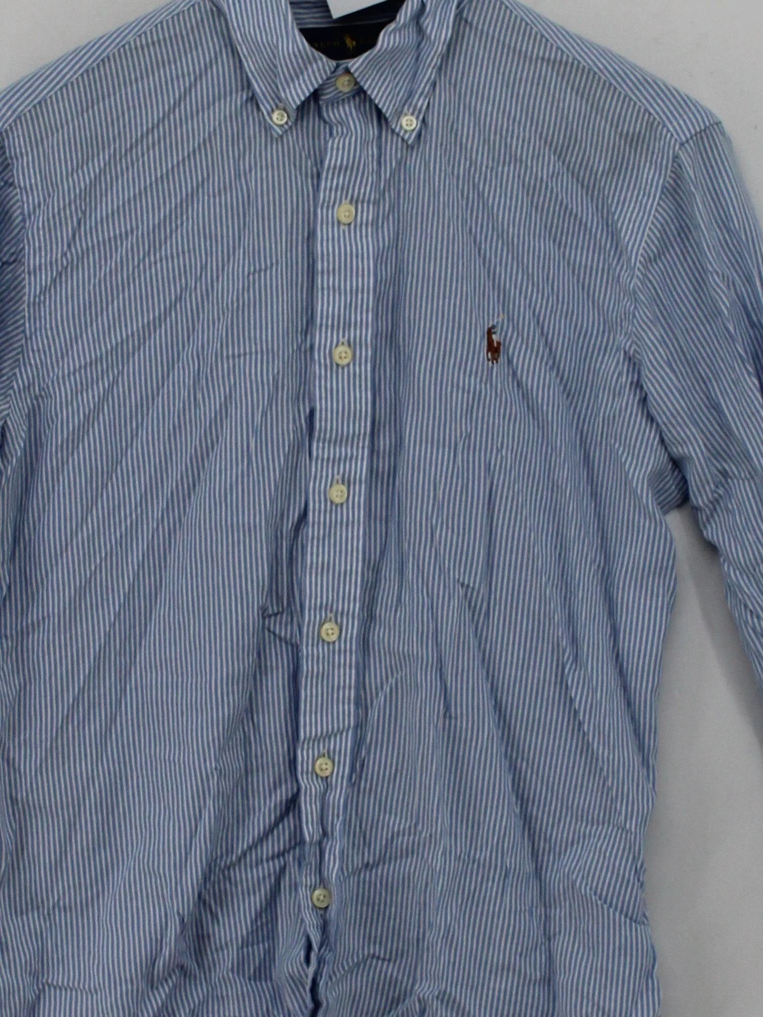 Ralph Lauren Men's Shirt S Blue Striped 100% Cotton Basic - Image 3