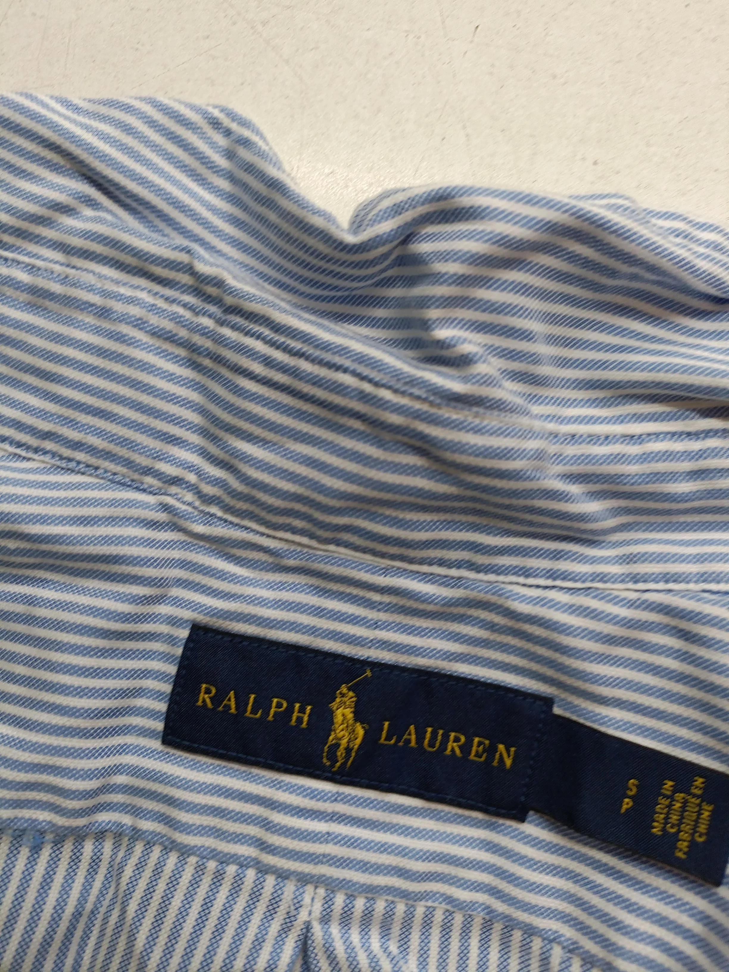 Ralph Lauren Men's Shirt S Blue Striped 100% Cotton Basic - Image 5
