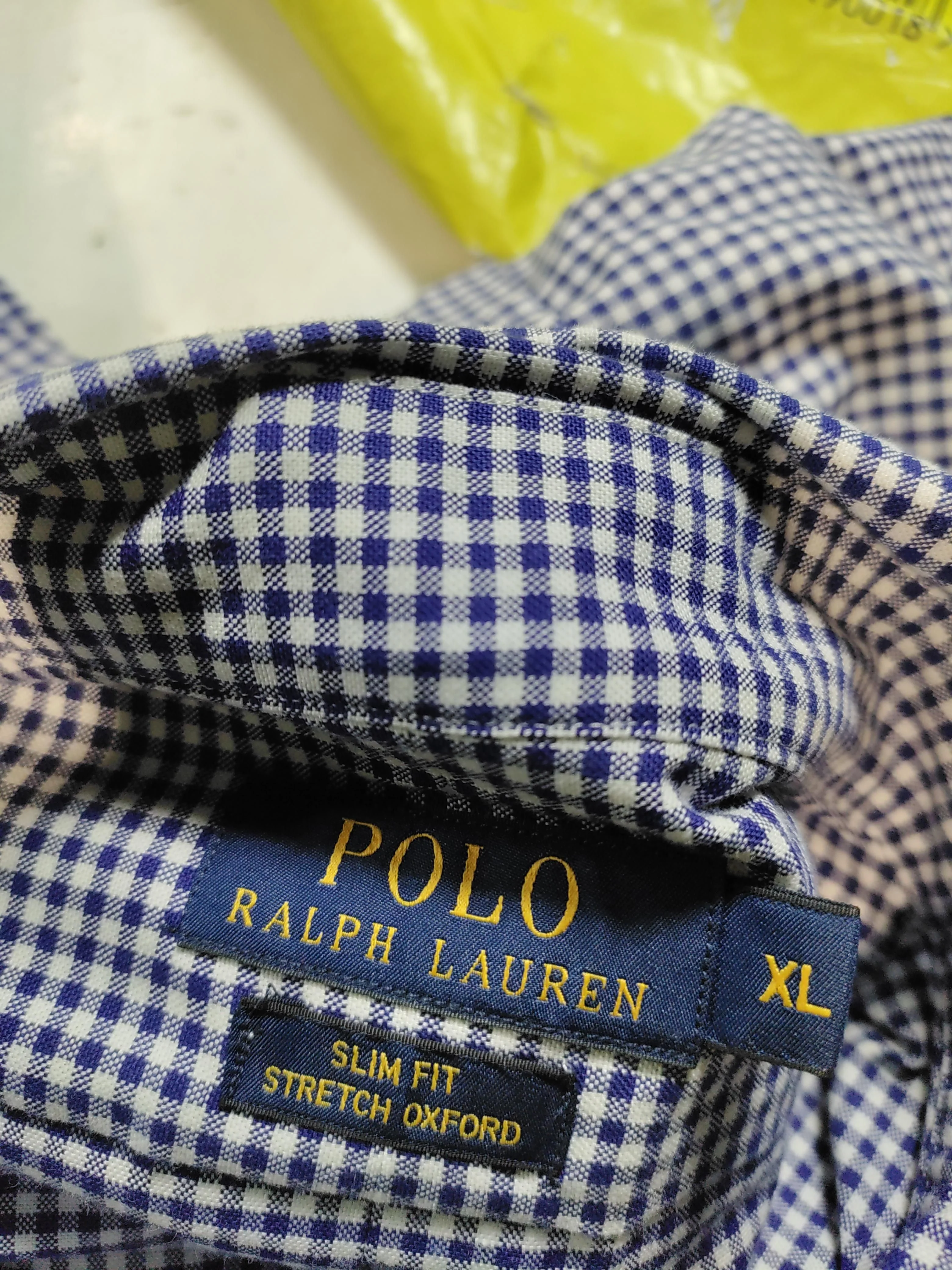 Ralph Lauren Men's Shirt XL Blue Checkered Cotton with Elastane Basic - Image 5