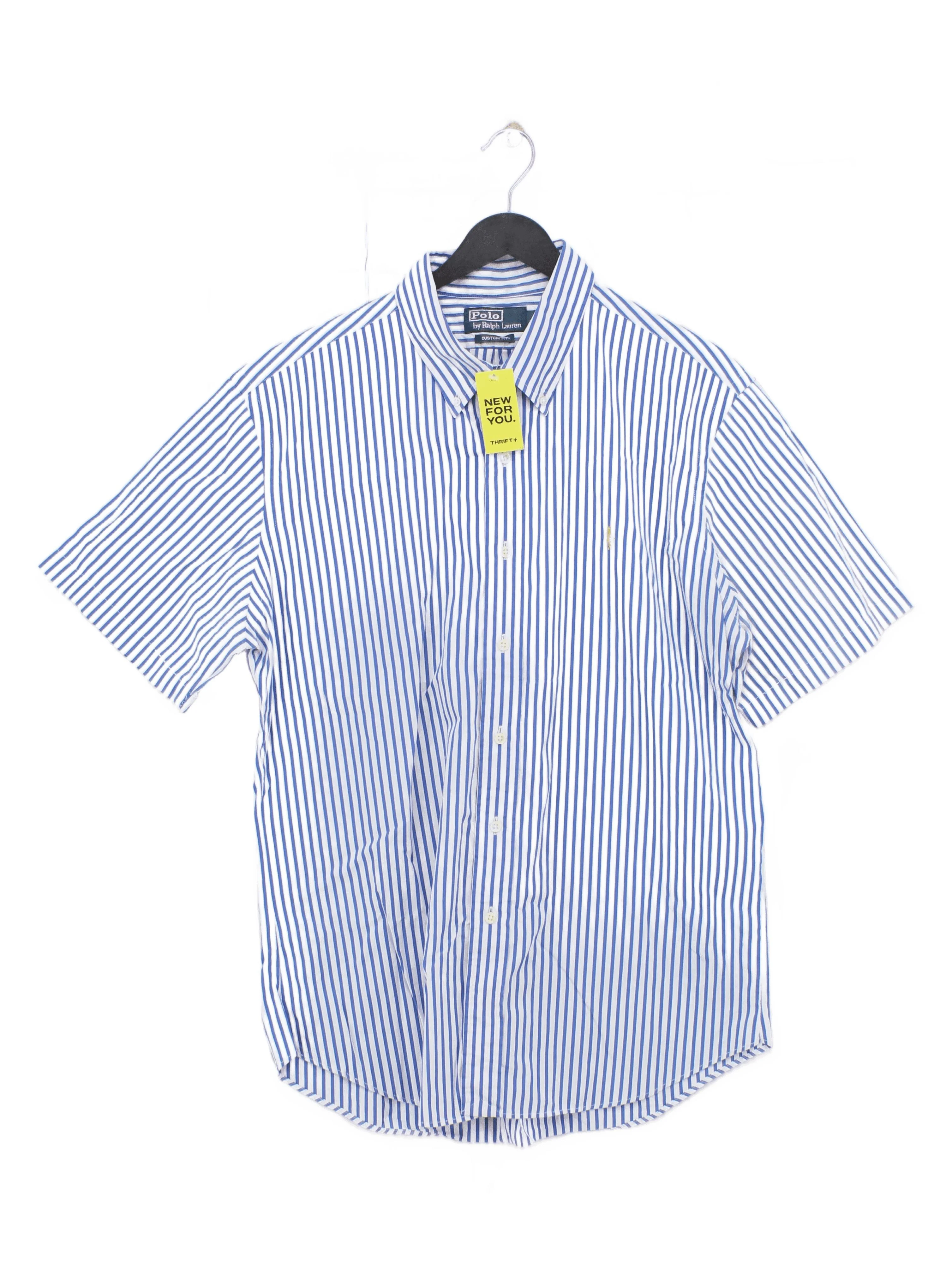 Ralph Lauren Men's Shirt XL Blue Striped 100% Cotton Basic