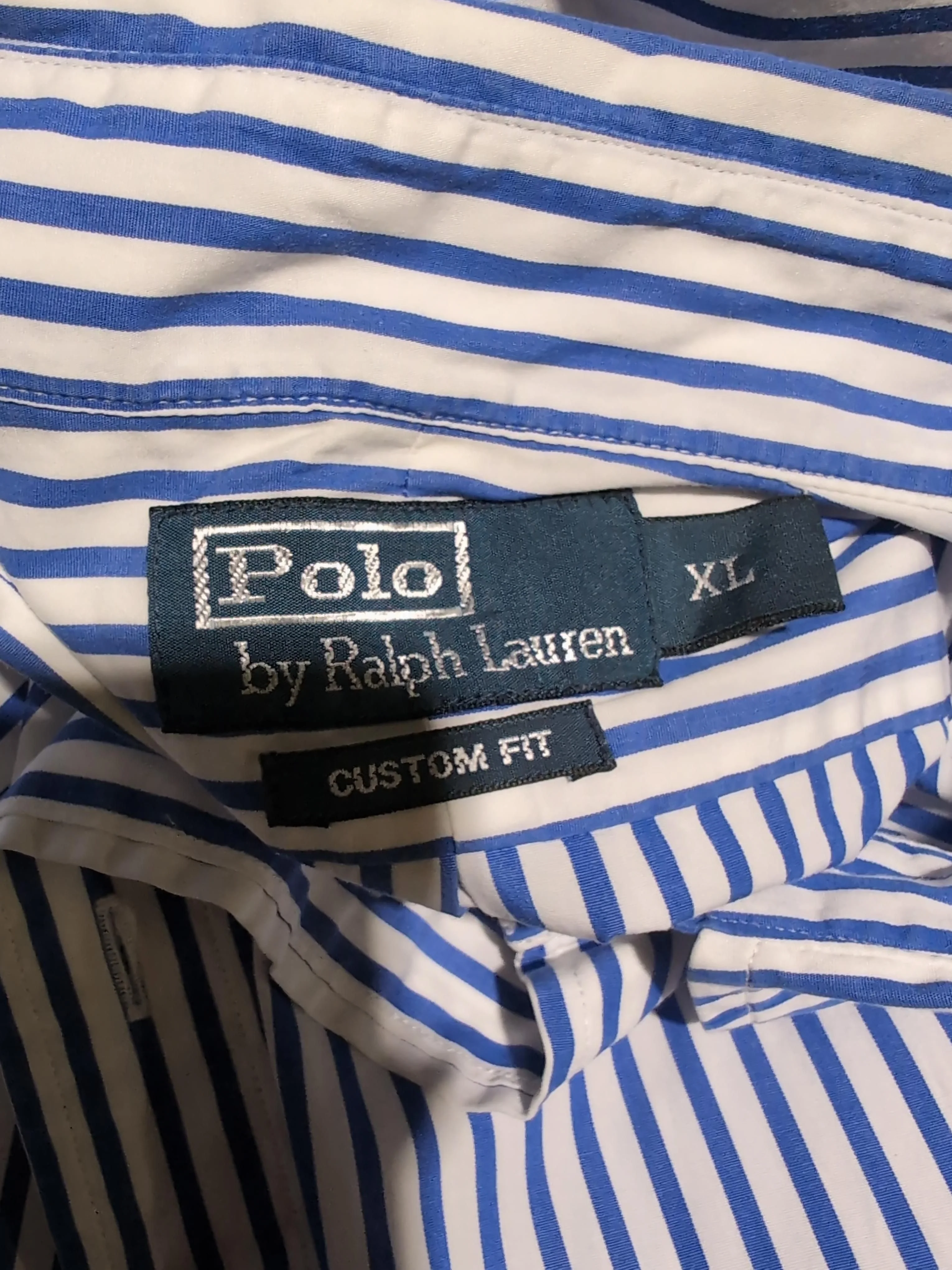 Ralph Lauren Men's Shirt XL Blue Striped 100% Cotton Basic - Image 5