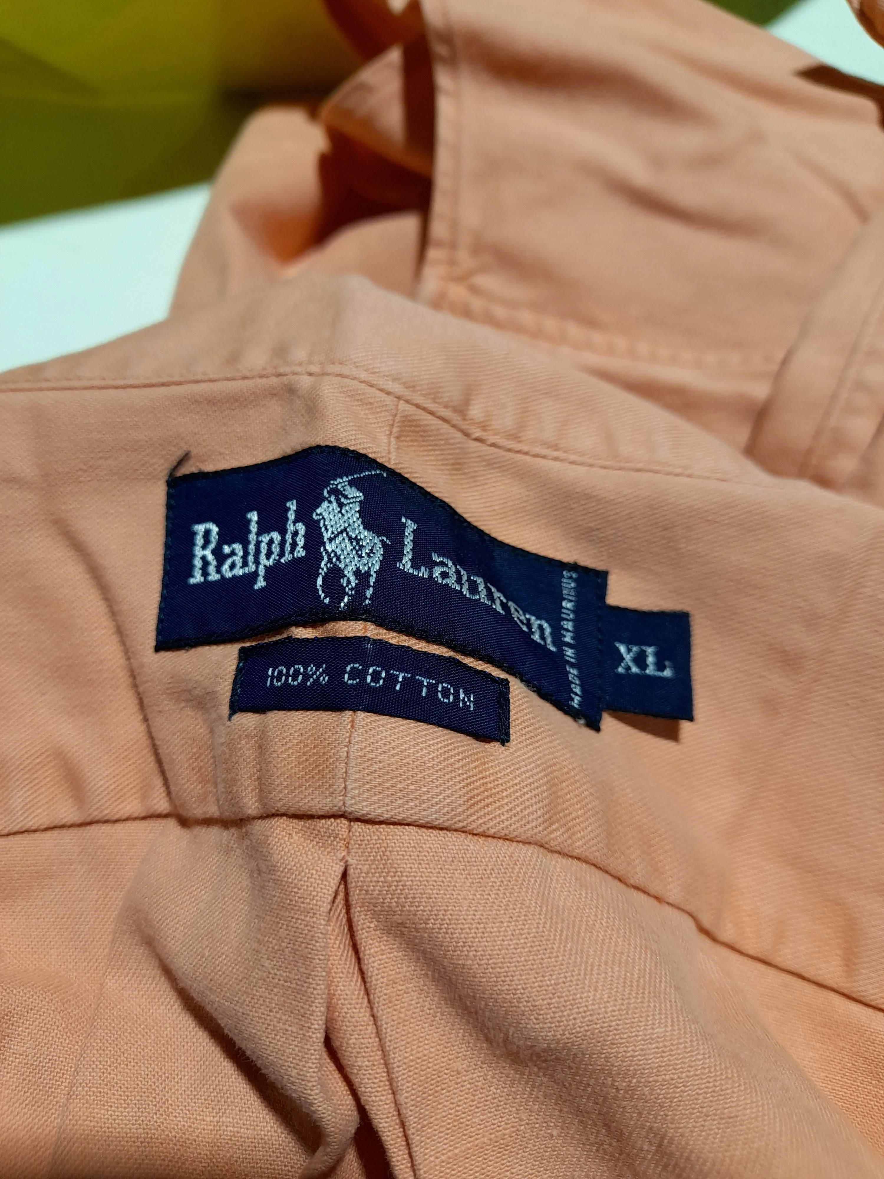 Ralph Lauren Men's Shirt XL Orange 100% Cotton Basic - Image 6