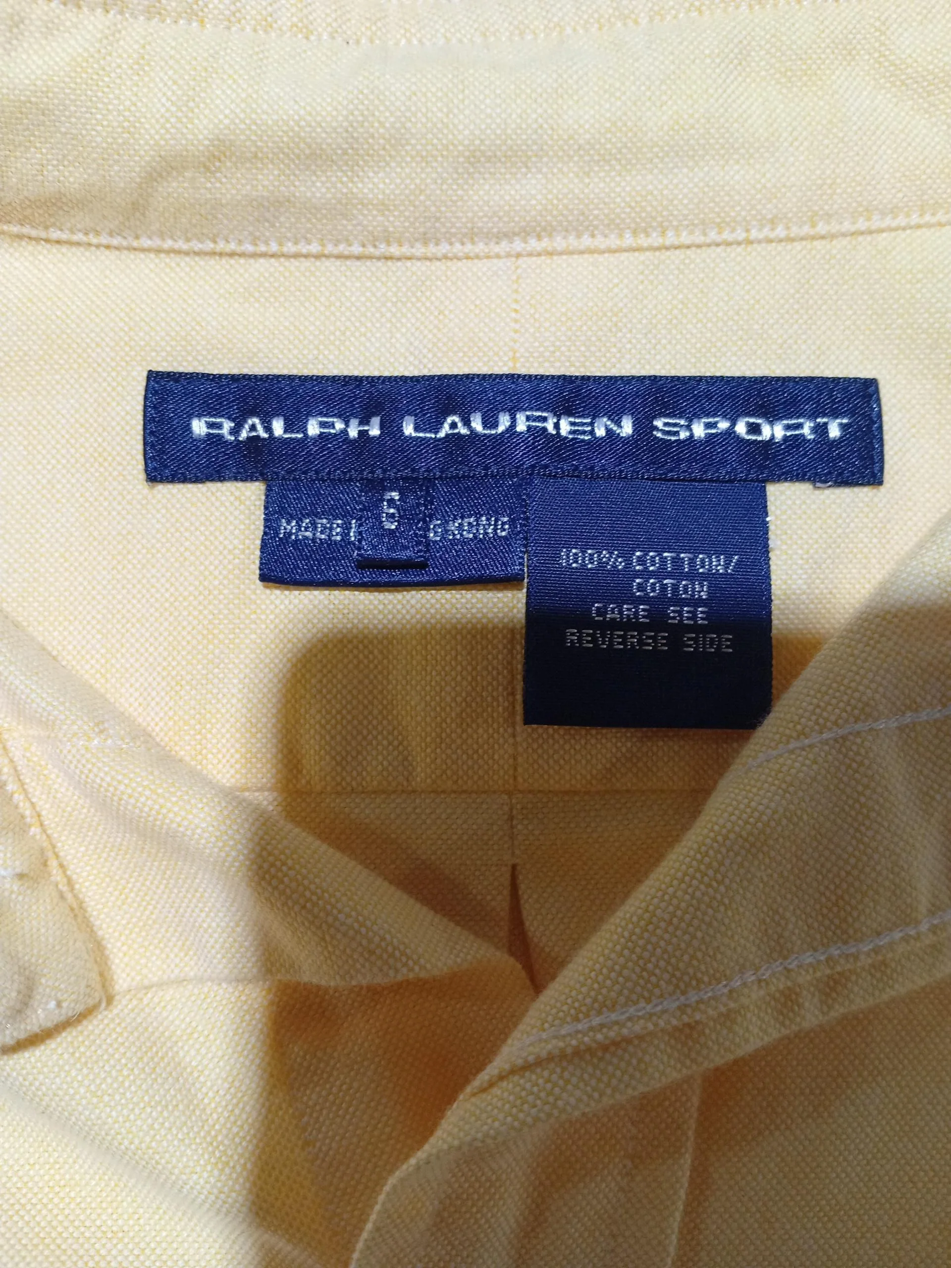 Ralph Lauren Men's Shirt XL Yellow 100% Cotton Basic - Image 5
