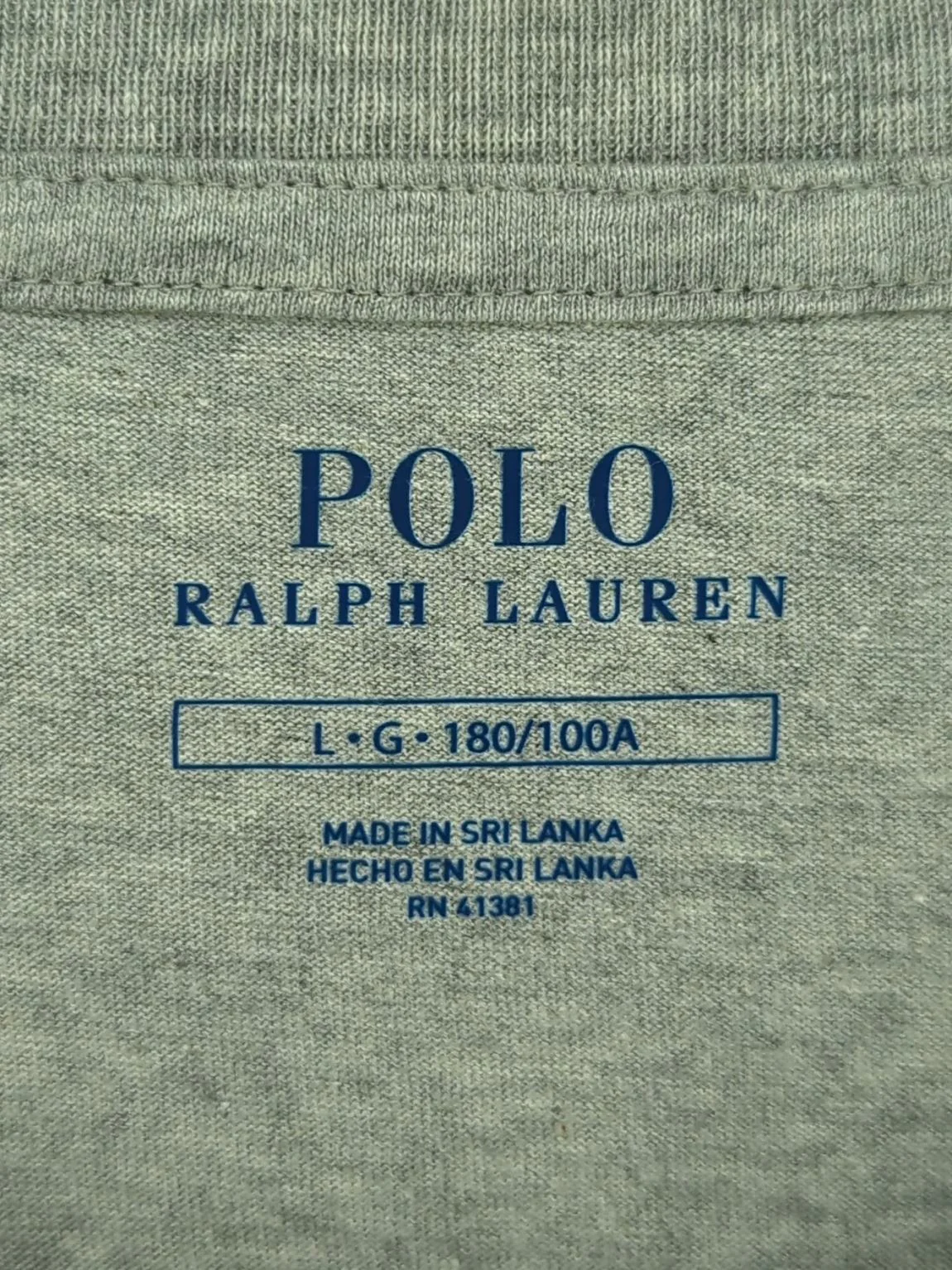 Ralph Lauren Men's T-Shirt L Grey 100% Cotton Basic New with tags - Image 5