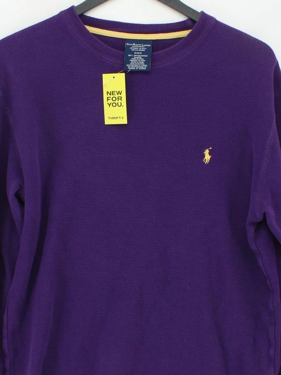 Ralph Lauren Men's T-Shirt M Purple 100% Cotton Basic - Image 3