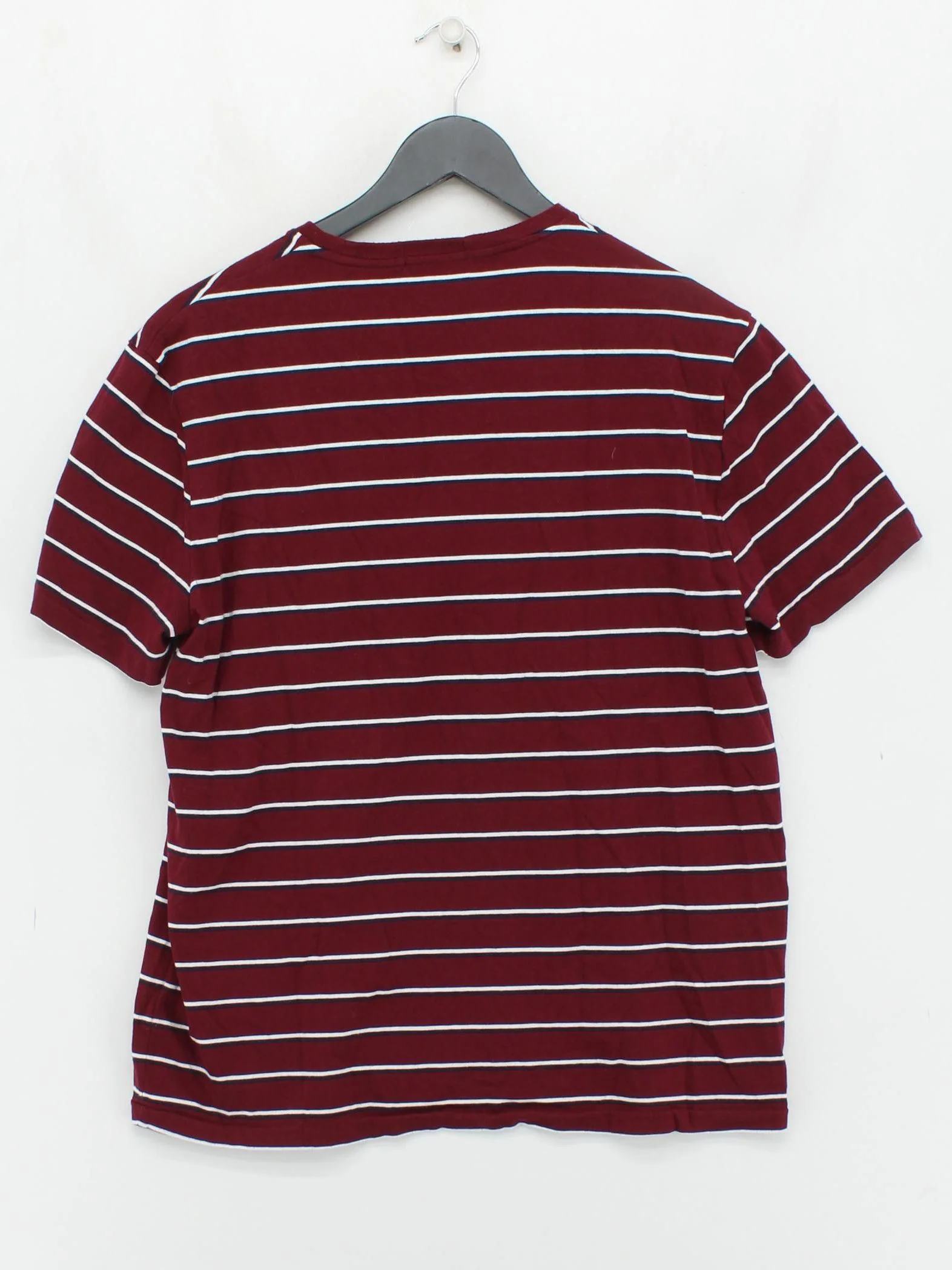 Ralph Lauren Men's T-Shirt M Red Striped 100% Cotton Basic - Image 2