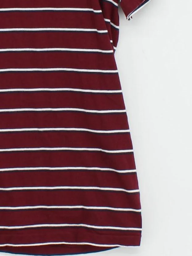 Ralph Lauren Men's T-Shirt M Red Striped 100% Cotton Basic - Image 4