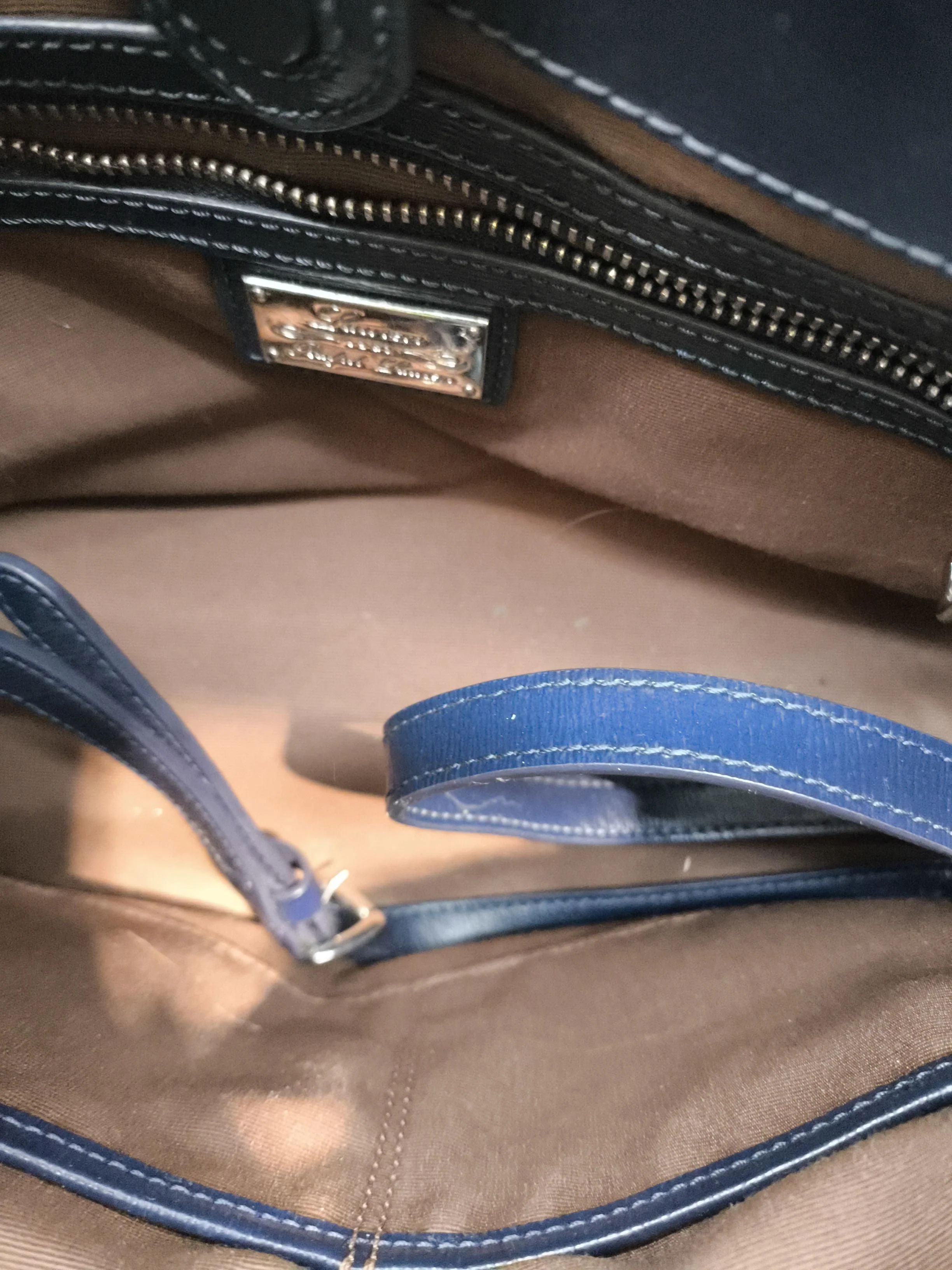 Ralph Lauren Women's Bag Blue 100% Leather Shoulder Bag - Image 4