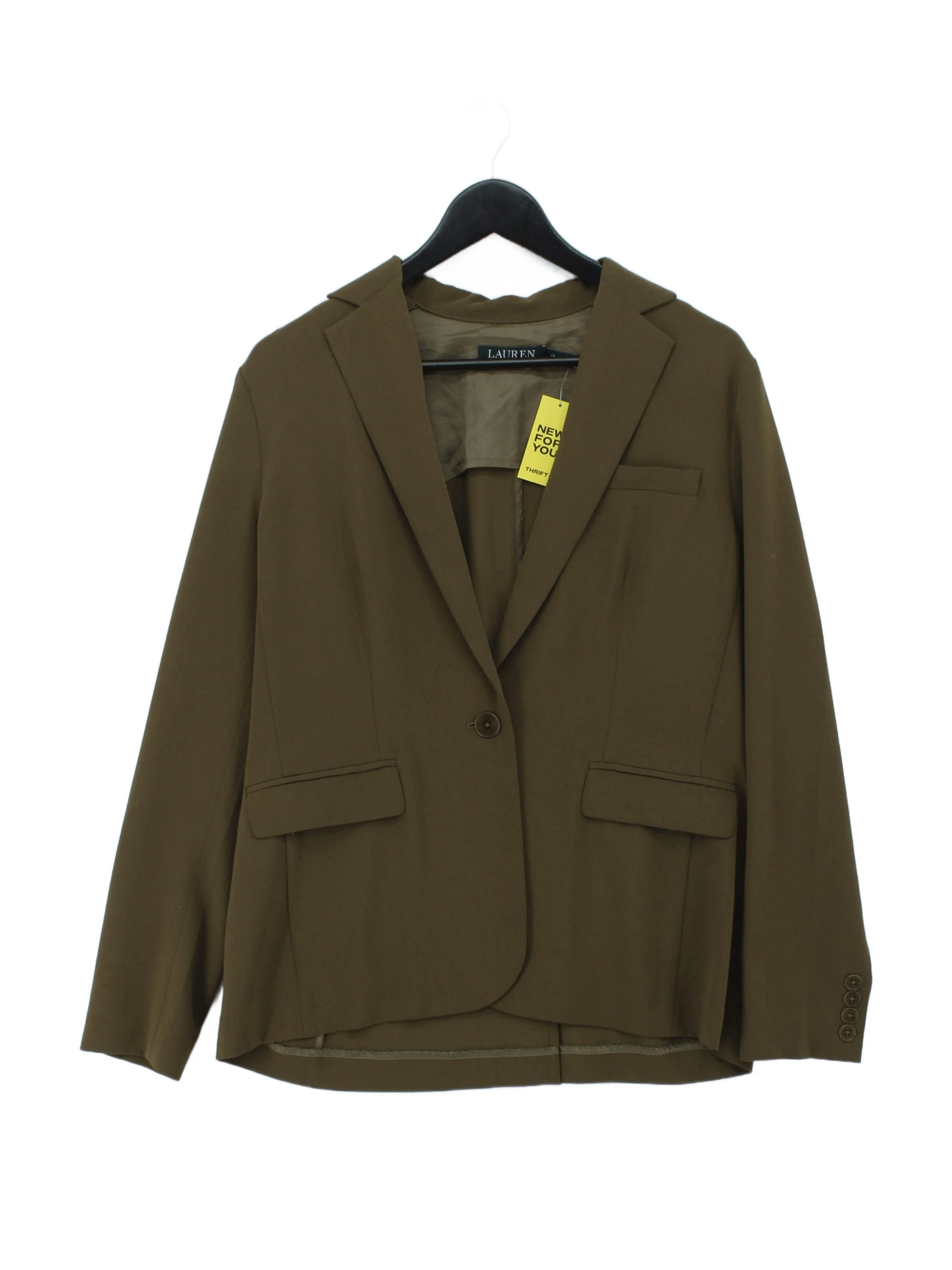 Ralph Lauren Women's Blazer UK 10 Green Polyester with Acetate Overcoat