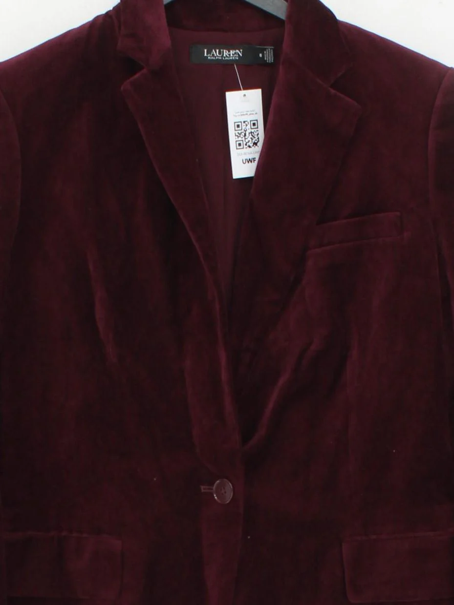 Ralph Lauren Women's Blazer UK 10 Red Cotton with Elastane, Polyester Overcoat - Image 3