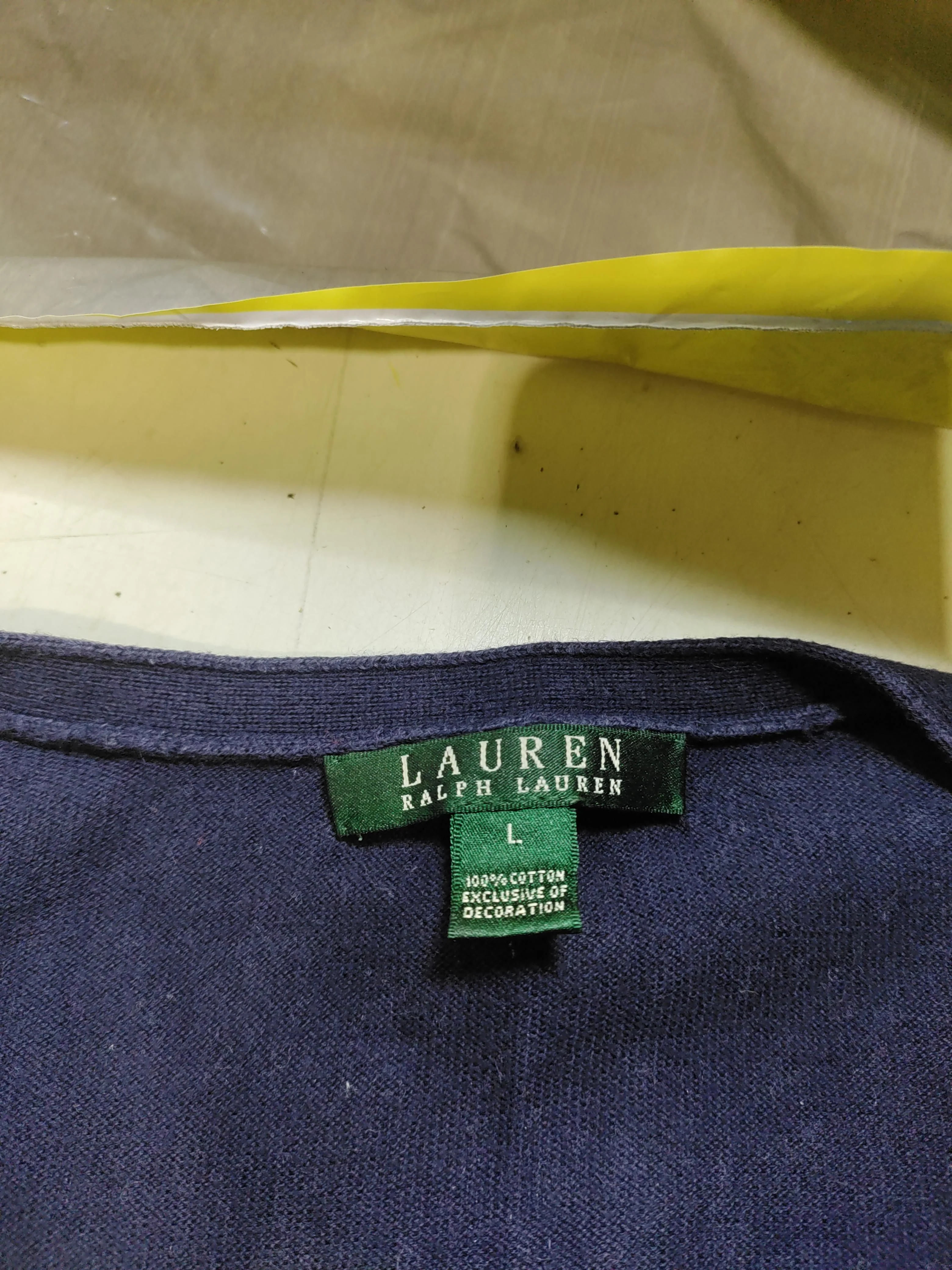 Ralph Lauren Women's Cardigan L Blue 100% Cotton V-Neck Cardigan - Image 6