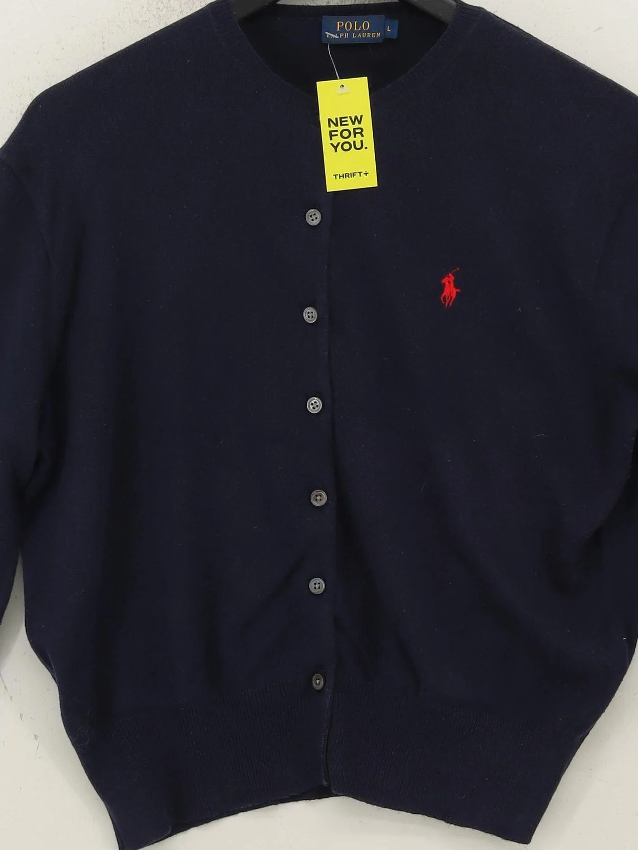 Ralph Lauren Women's Cardigan L Blue Wool with Elastane Round Neck Cardigan - Image 3