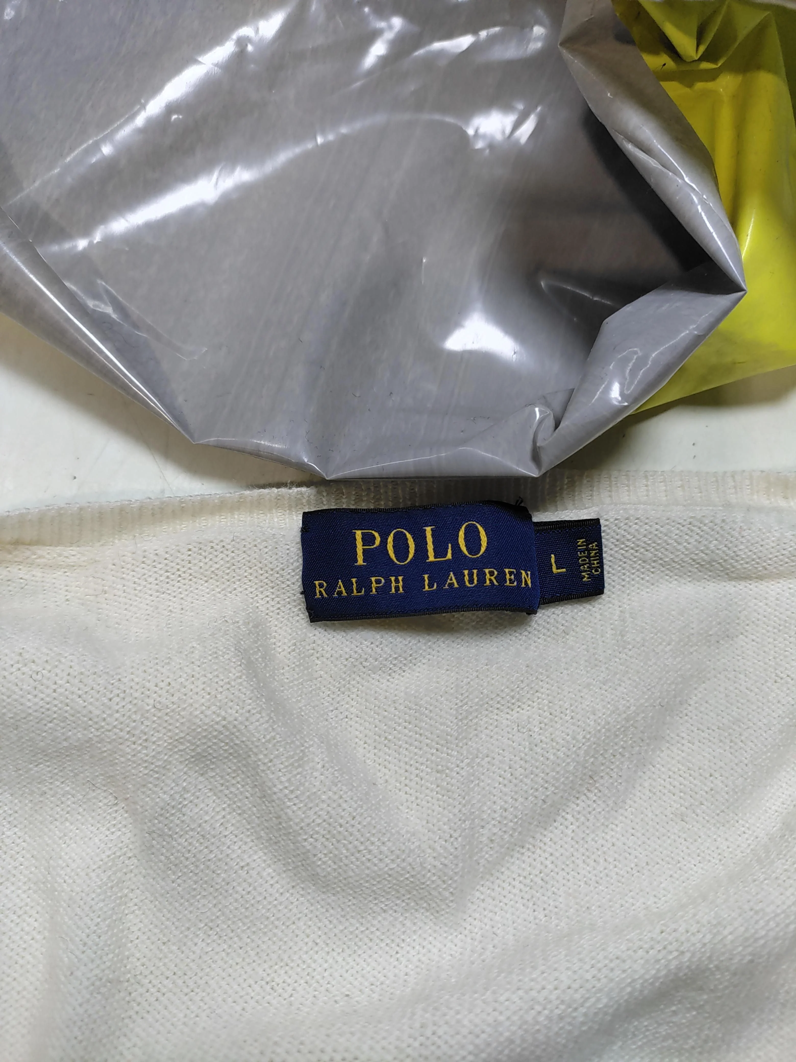 Ralph Lauren Women's Cardigan L Cream Cotton with Wool Round Neck Cardigan - Image 5