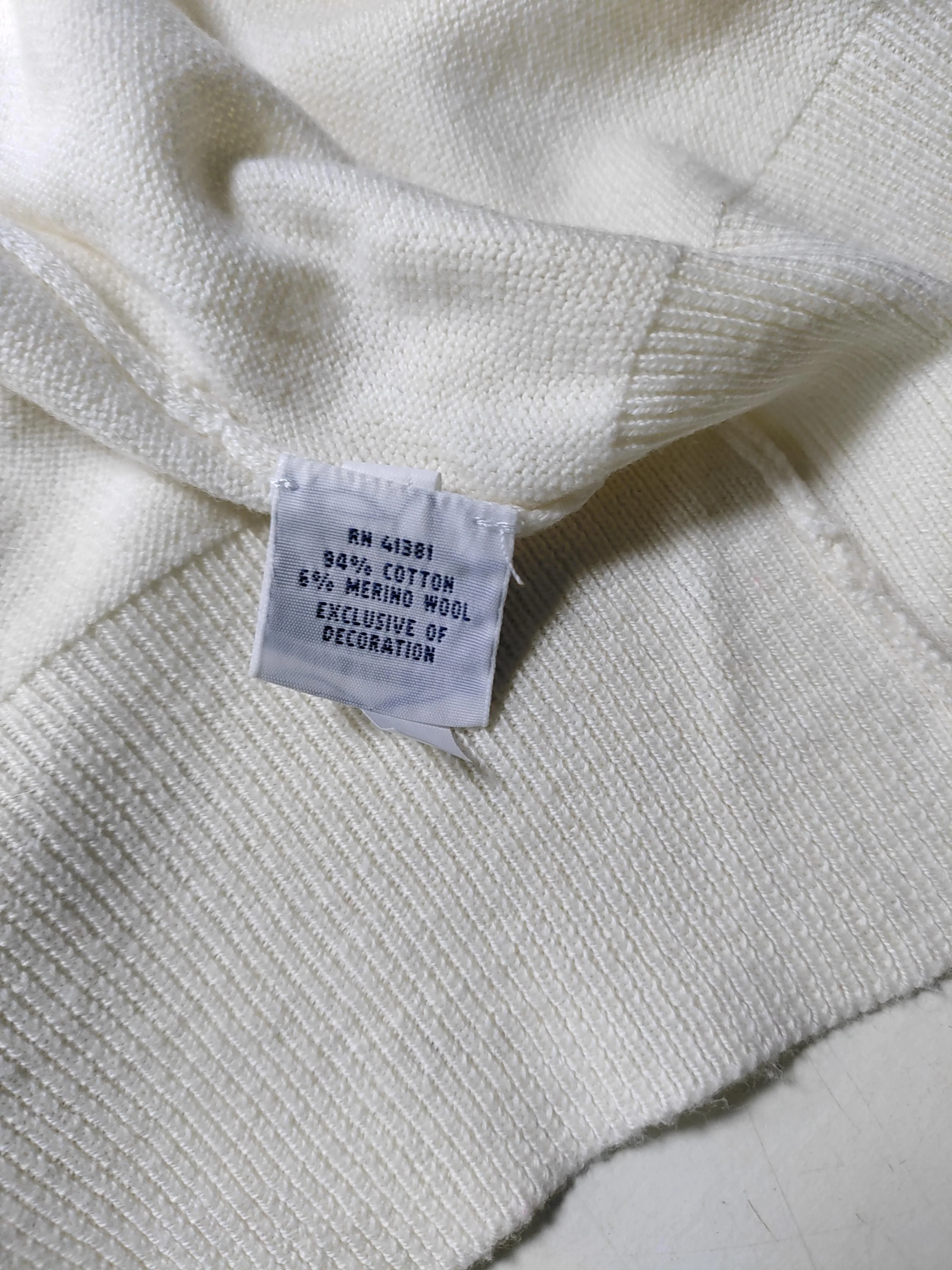 Ralph Lauren Women's Cardigan L Cream Cotton with Wool Round Neck Cardigan - Image 6