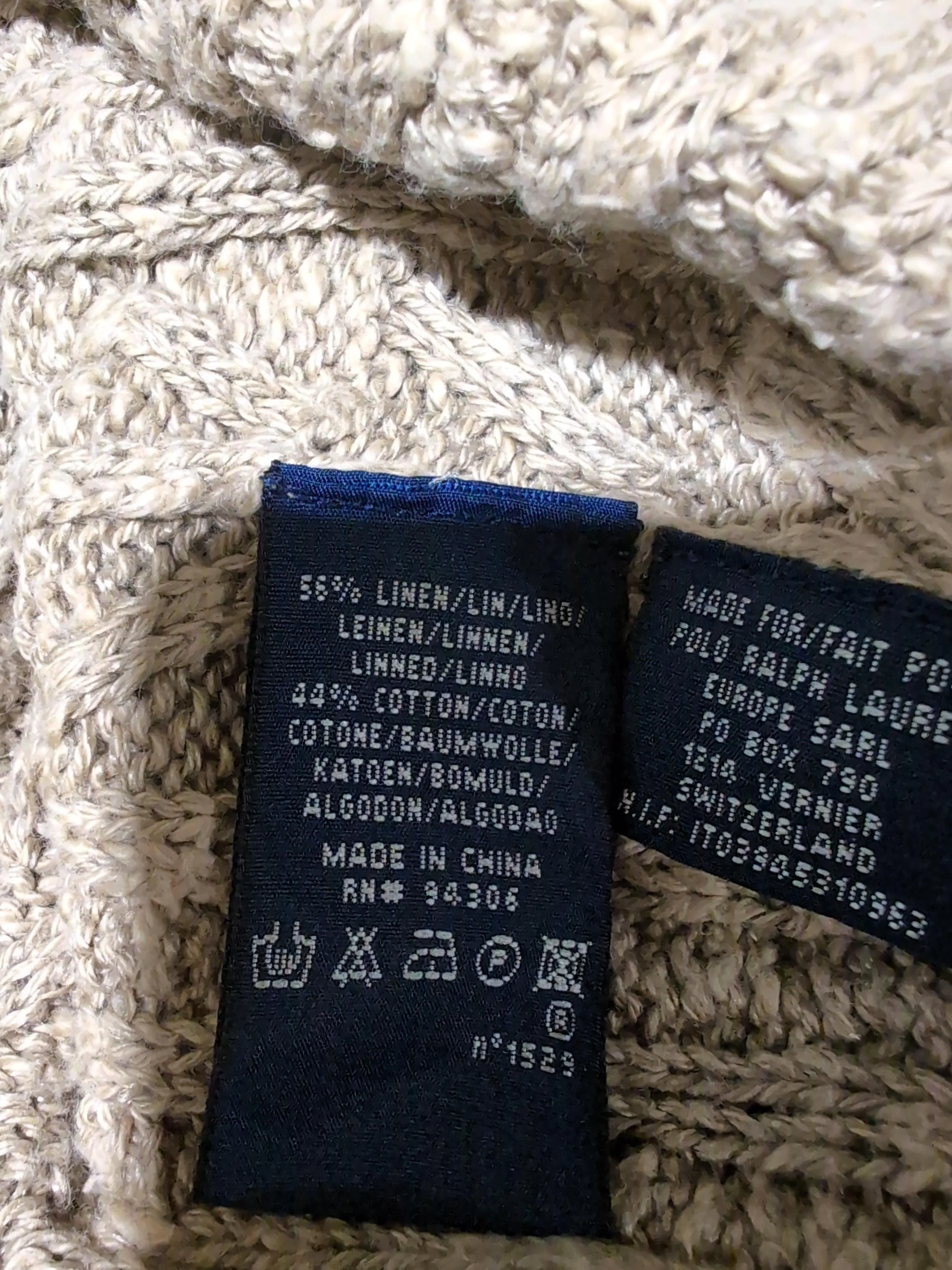 Ralph Lauren Women's Cardigan L Tan Linen with Cotton High Neck Cardigan - Image 6