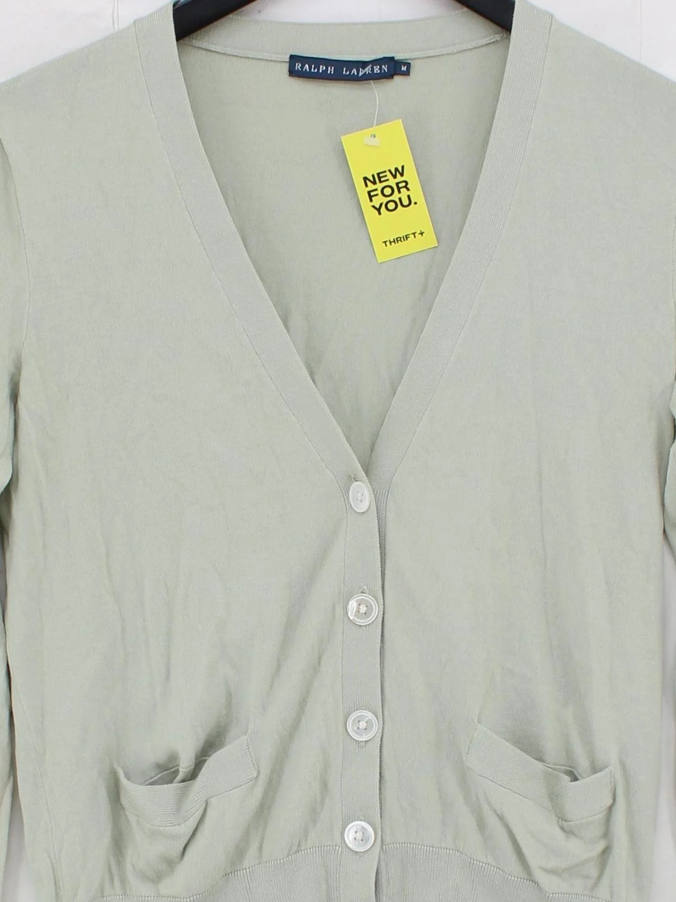 Ralph Lauren Women's Cardigan M Green 100% Cotton V-Neck Cardigan - Image 3