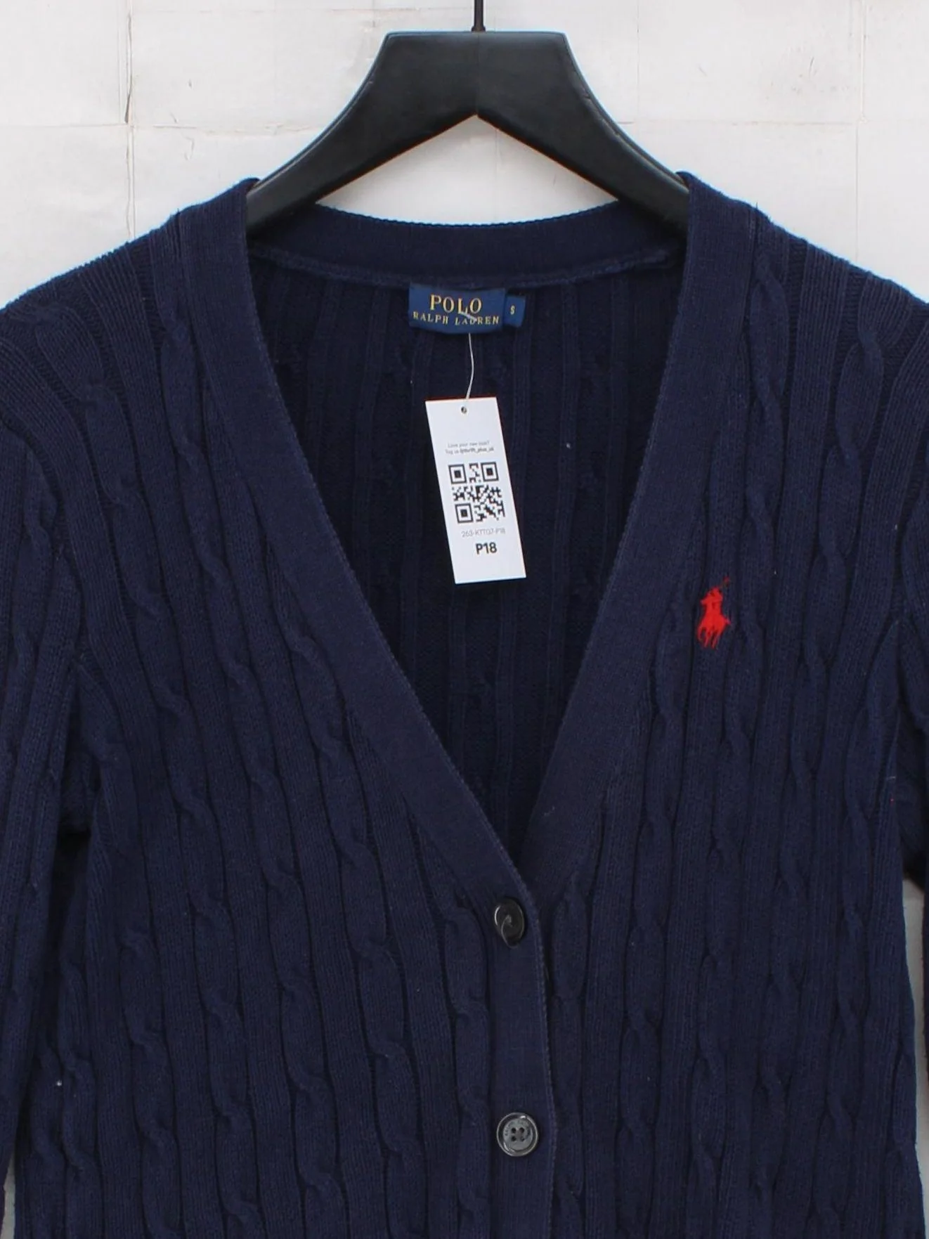 Ralph Lauren Women's Cardigan S Blue 100% Cotton V-Neck Cardigan - Image 3