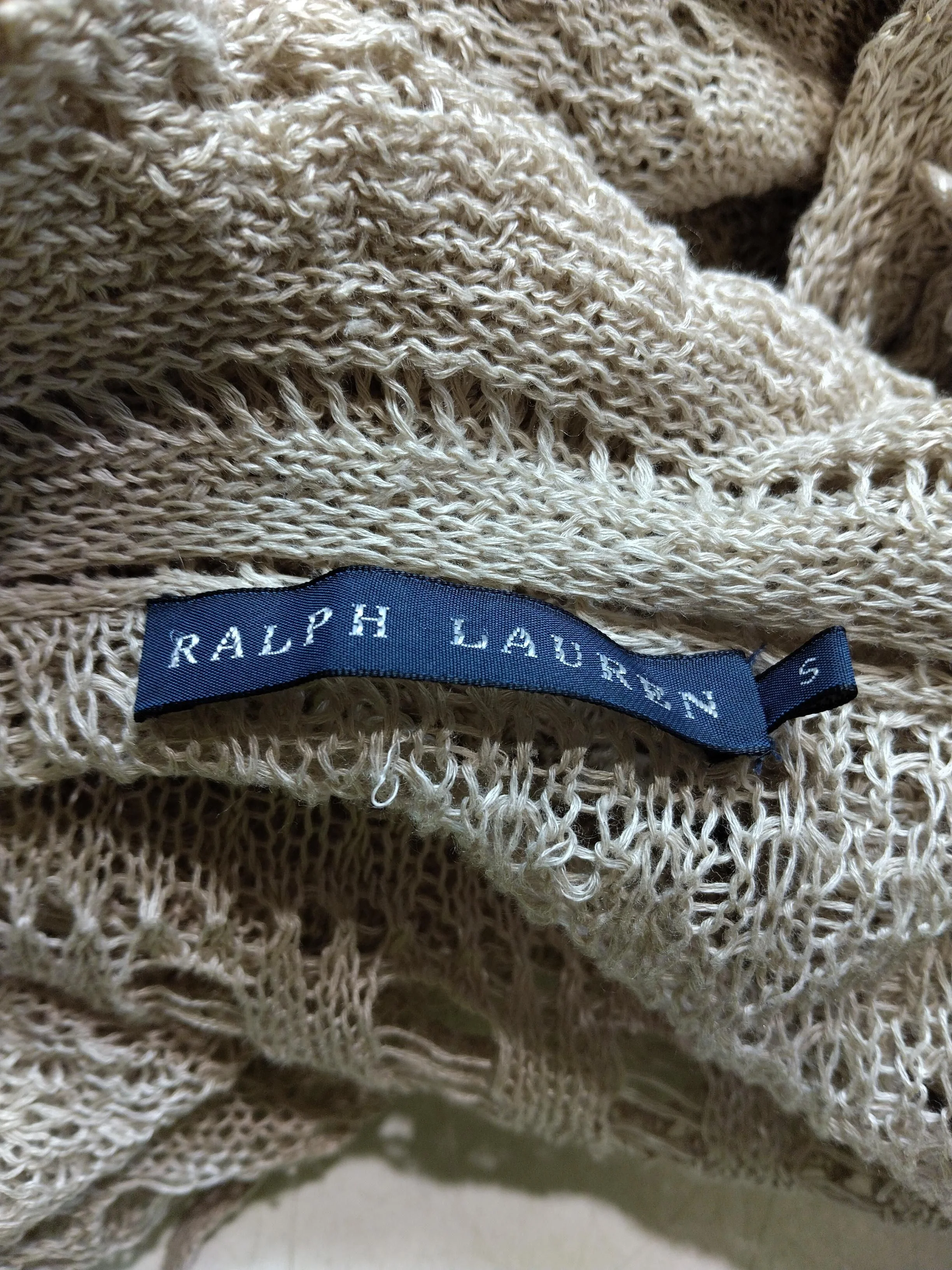 Ralph Lauren Women's Cardigan S Tan 100% Linen Collared Cardigan - Image 5