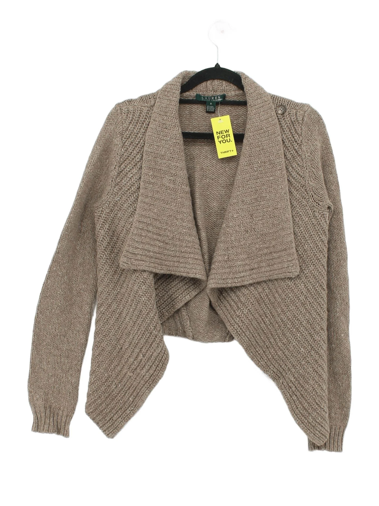 Ralph Lauren Women's Cardigan S Tan Wool with Acrylic, Nylon, Other Cardigan