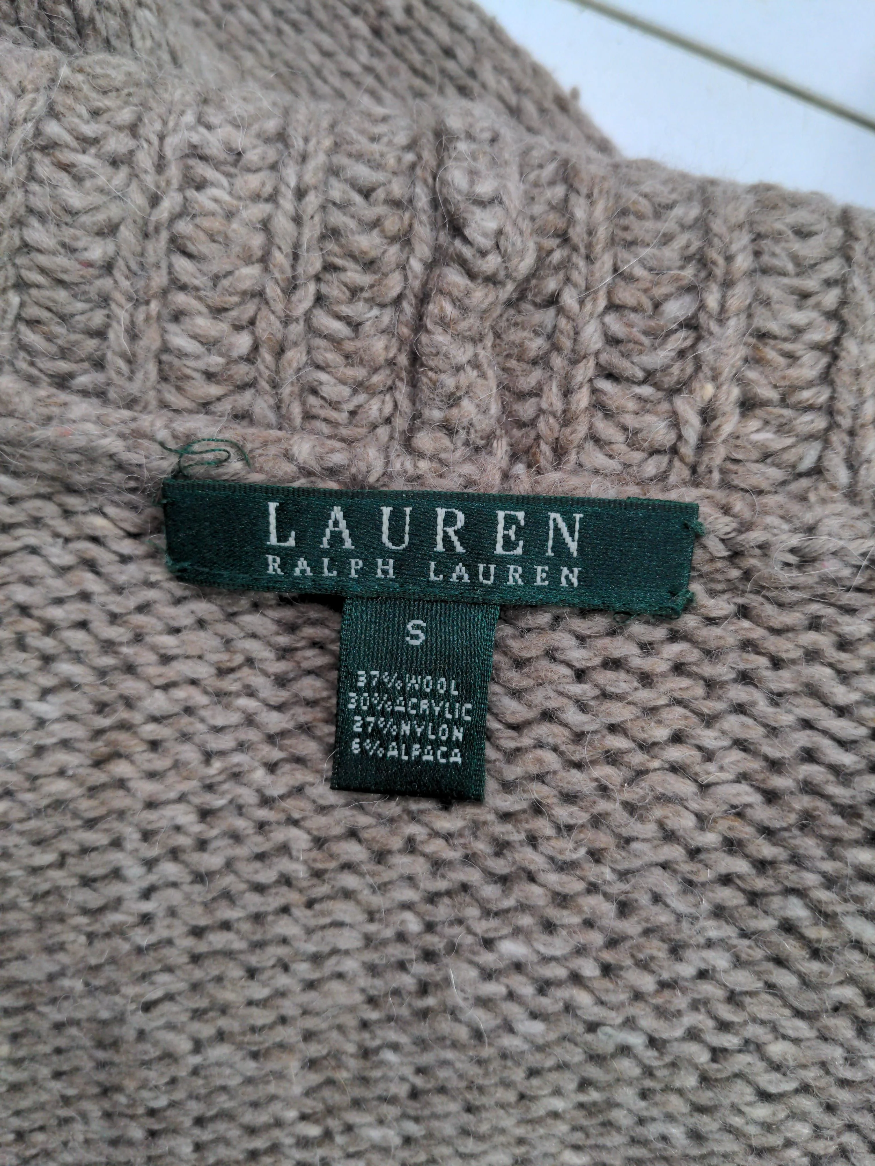 Ralph Lauren Women's Cardigan S Tan Wool with Acrylic, Nylon, Other Cardigan - Image 5