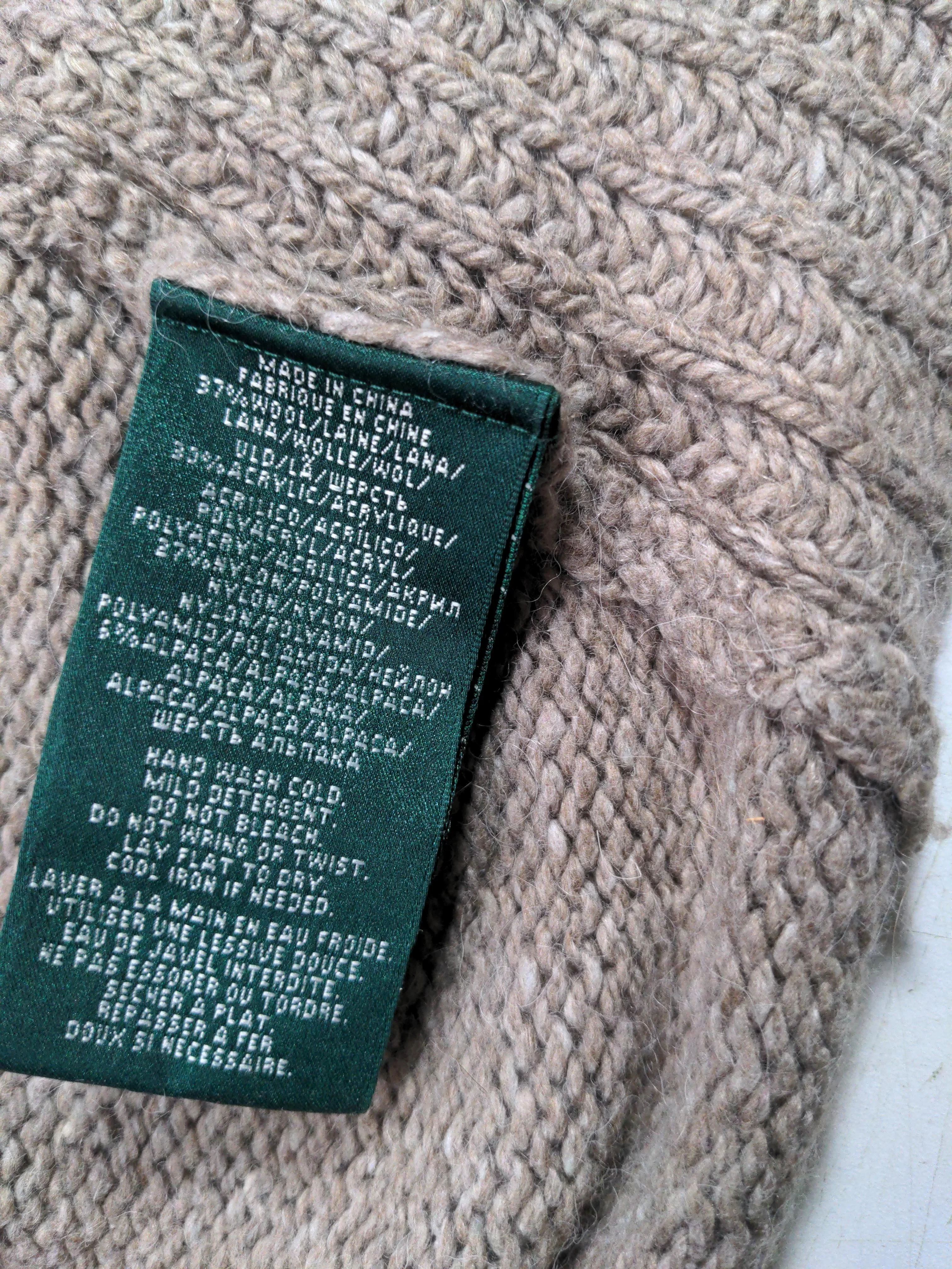 Ralph Lauren Women's Cardigan S Tan Wool with Acrylic, Nylon, Other Cardigan - Image 6