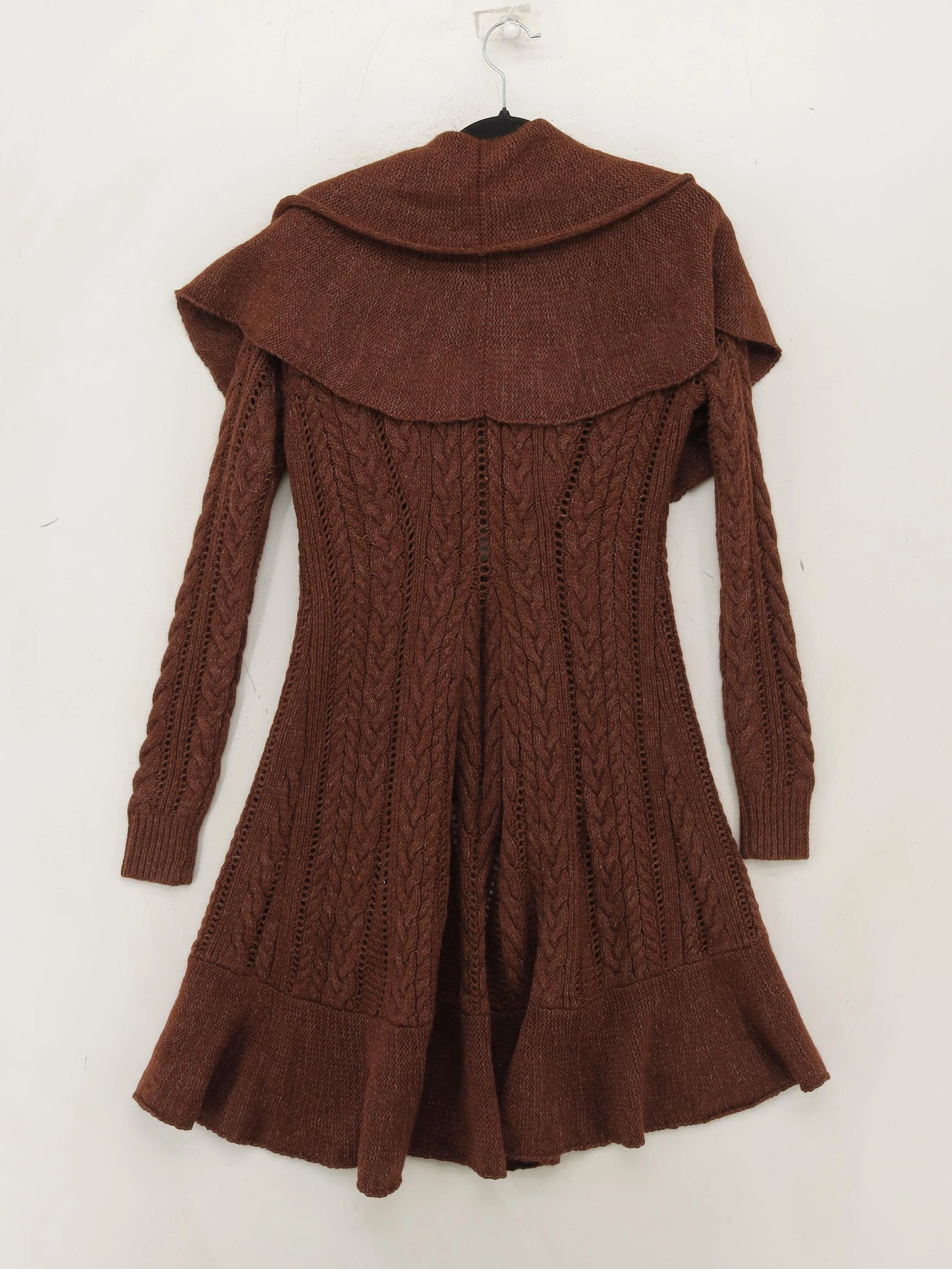 Ralph Lauren Women's Cardigan XS Brown Wool with Nylon, Silk Collared Cardigan - Image 2