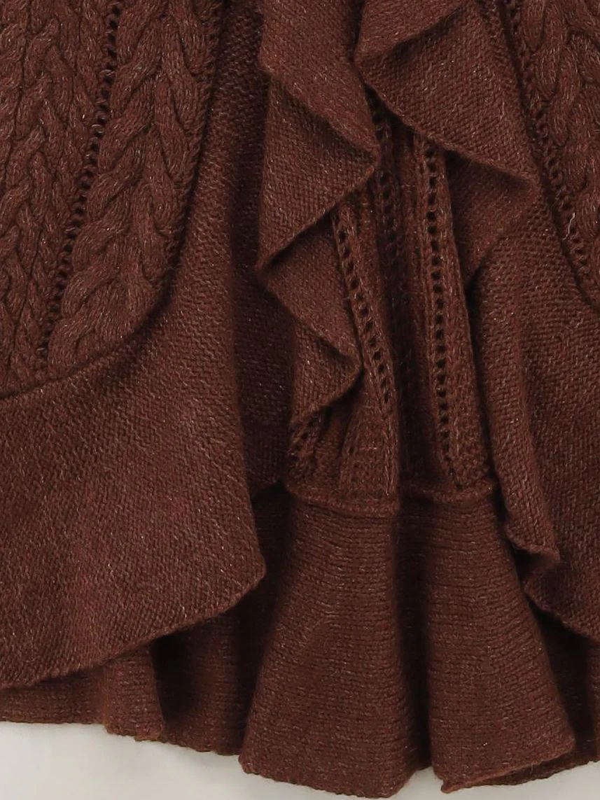 Ralph Lauren Women's Cardigan XS Brown Wool with Nylon, Silk Collared Cardigan - Image 4