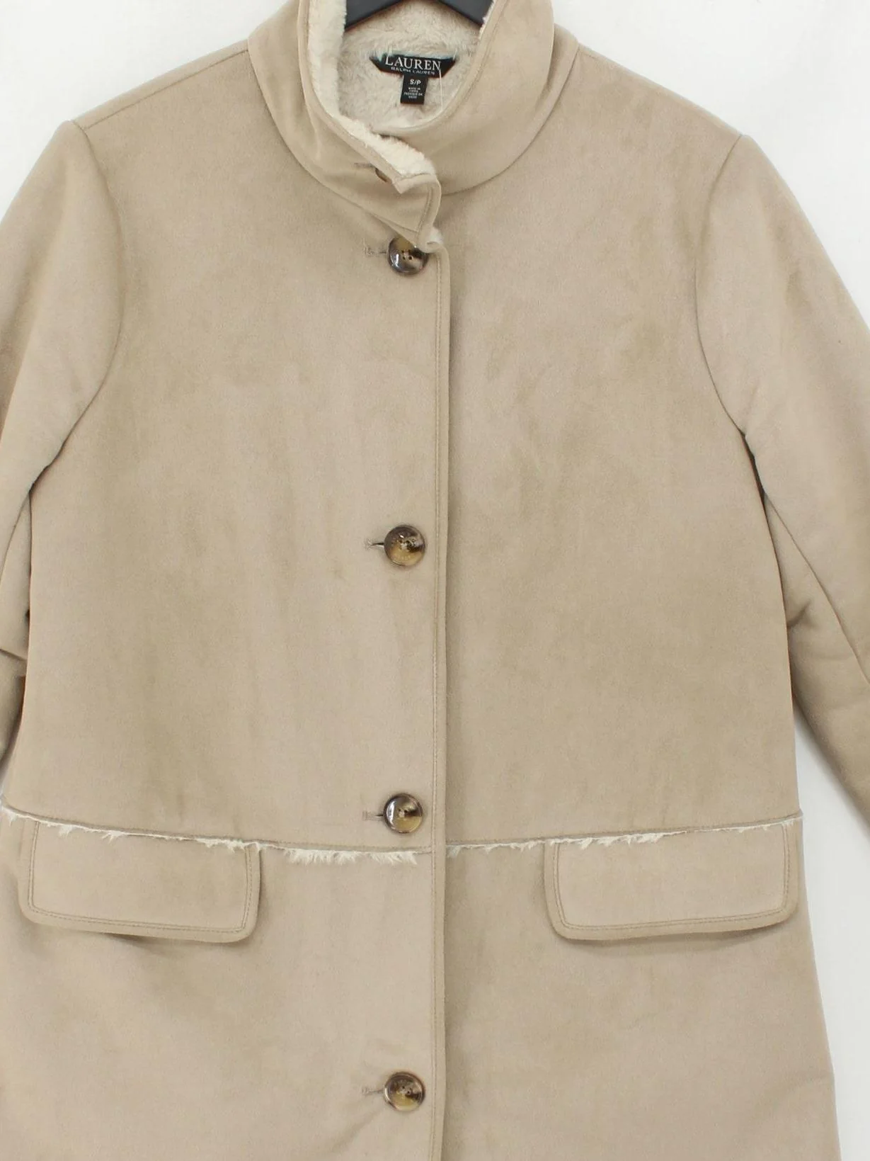 Ralph Lauren Women's Coat S Cream 100% Polyester Overcoat - Image 3