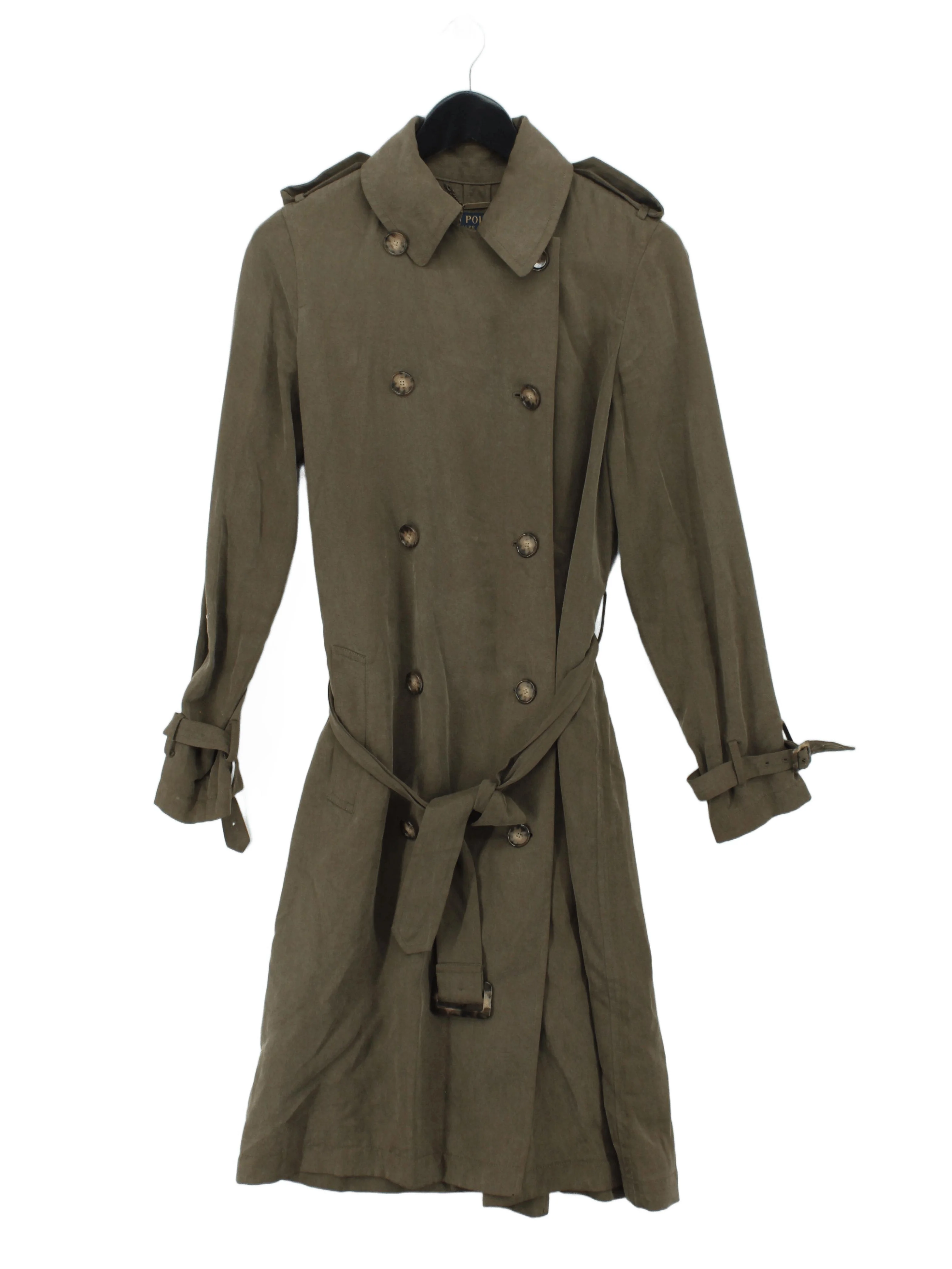 Ralph Lauren Women's Coat UK 2 Green 100% Lyocell Modal Trench Coat