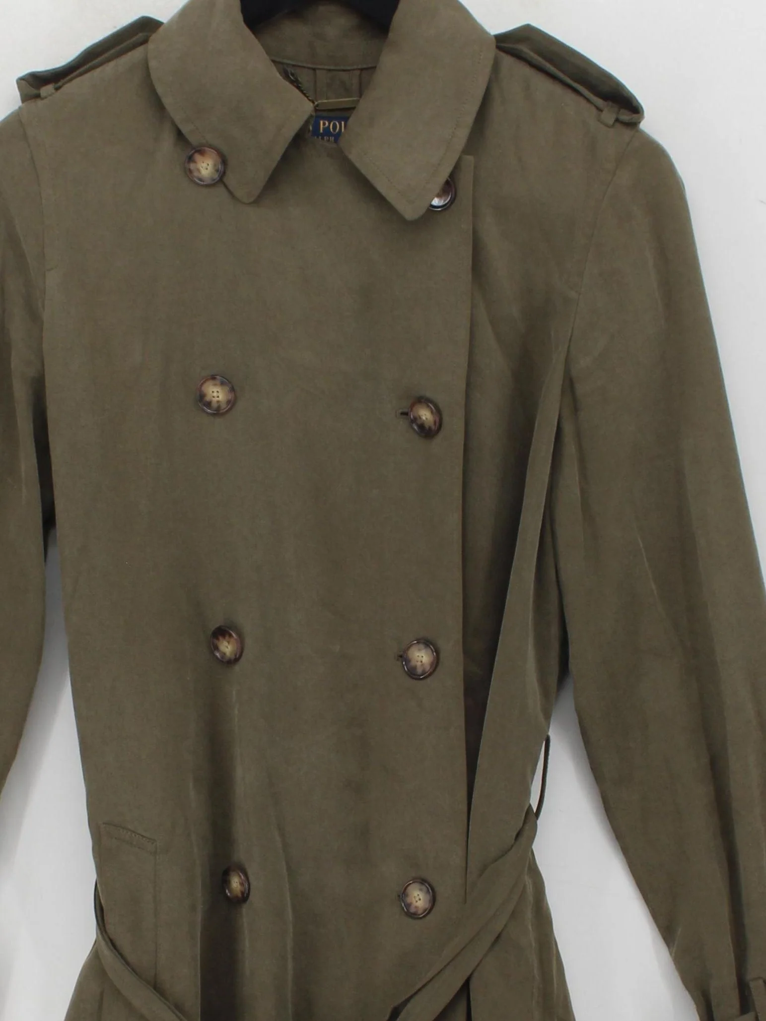 Ralph Lauren Women's Coat UK 2 Green 100% Lyocell Modal Trench Coat - Image 3