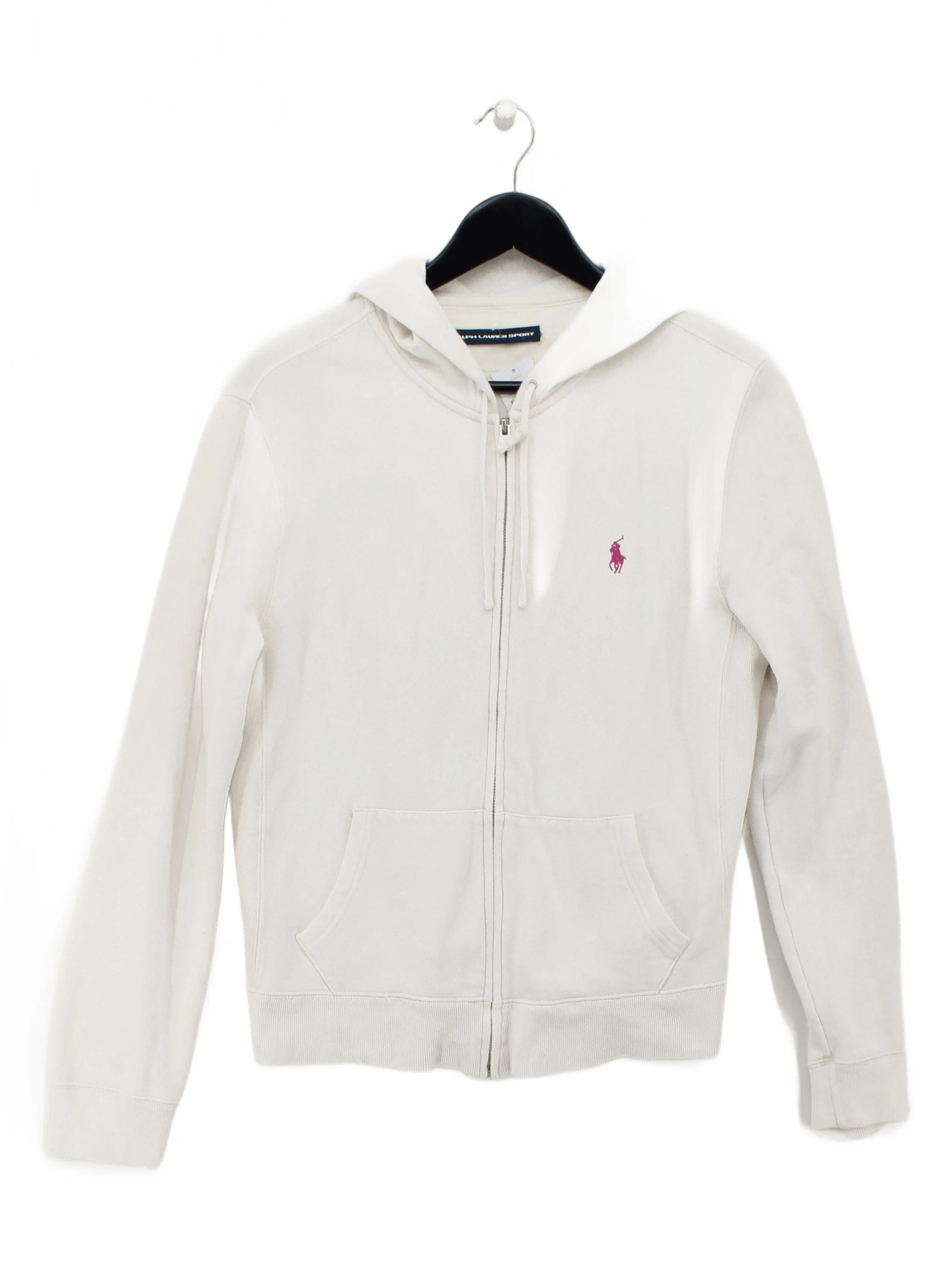 Ralph Lauren Women's Hoodie L Cream Cotton with Acrylic Pullover