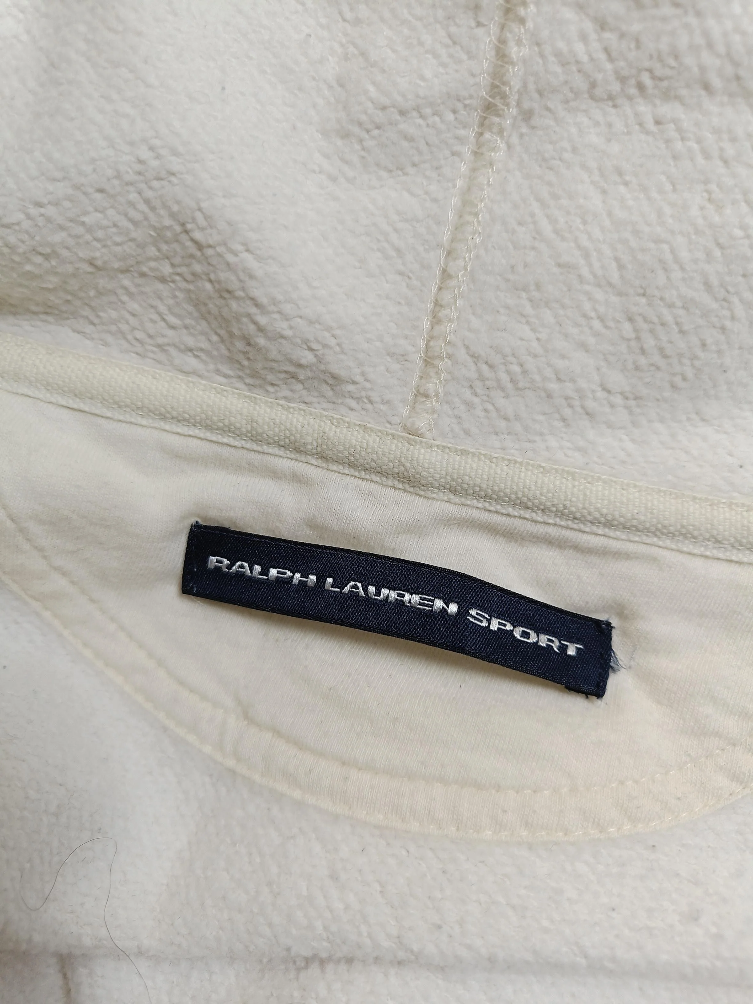 Ralph Lauren Women's Hoodie L Cream Cotton with Acrylic Pullover - Image 6